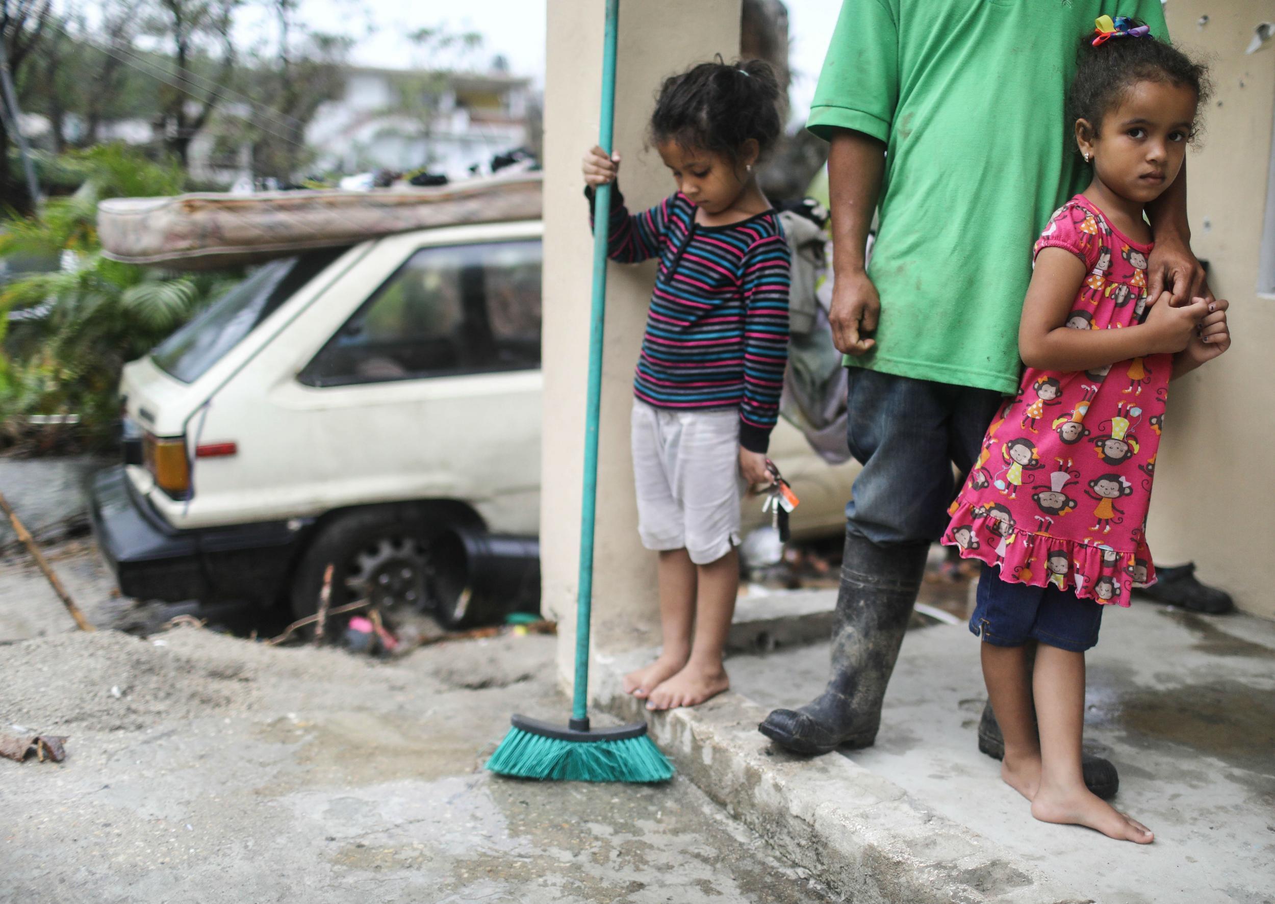 Three-quarters of the island is still without power - a month after the storm struck