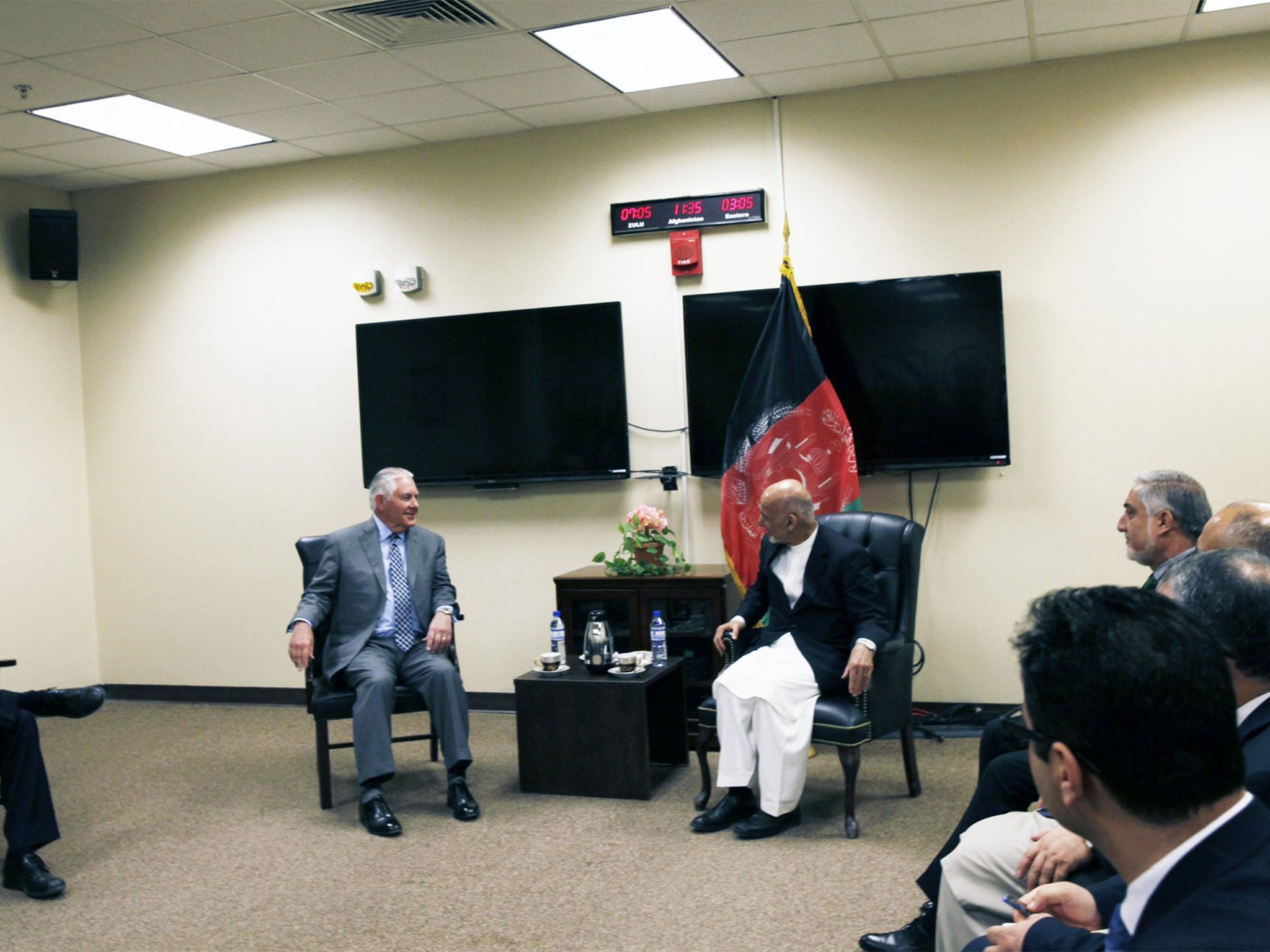 US officials tweeted this image of Rex Tillerson meeting Afghan President Ashraf Ghani