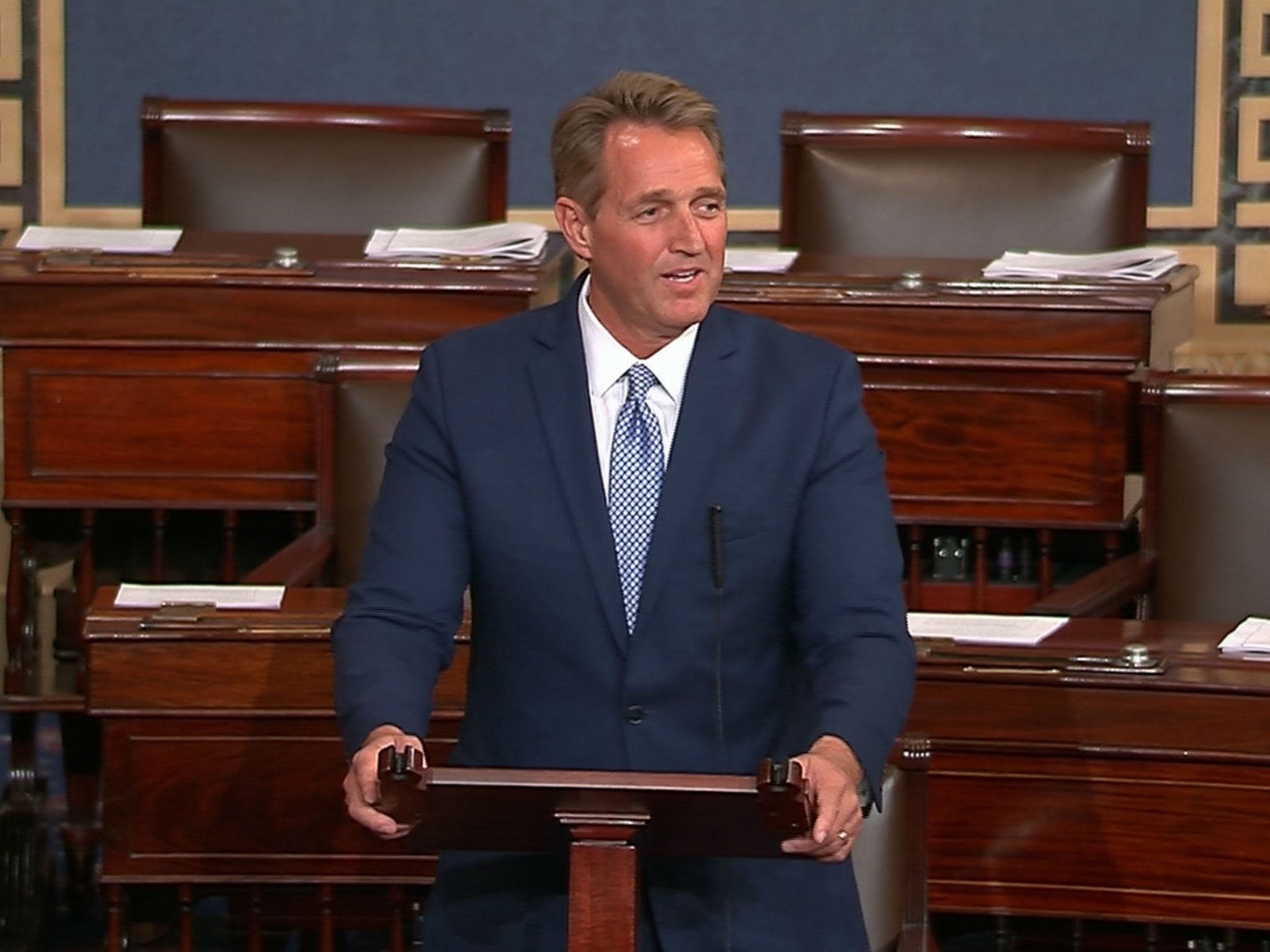 Senator Jeff Flake of Arizona announces that he won’t seek re-election, saying of Trump: ‘I won’t be complicit’