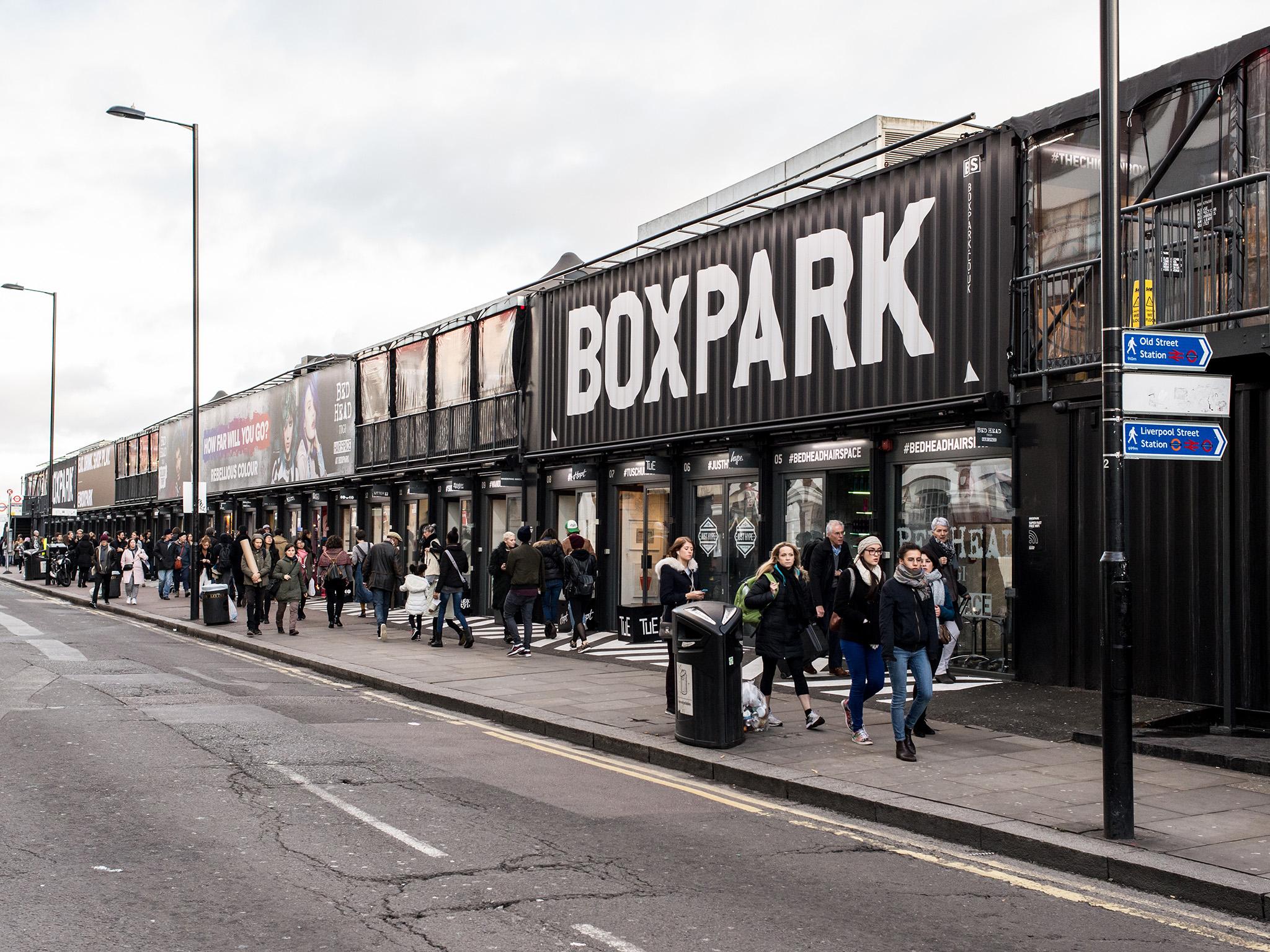 Boxpark, home to pop-up shops and restaurants, offers a range of cuisines