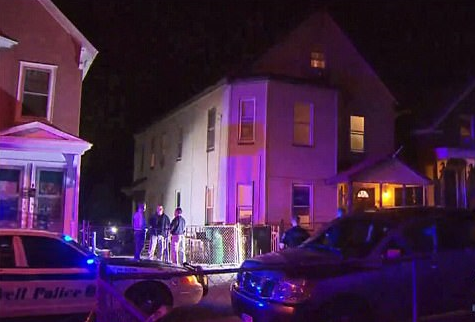 The house where a seven-year-old boy was mauled to death by pitbulls in Lowell, Massachusetts