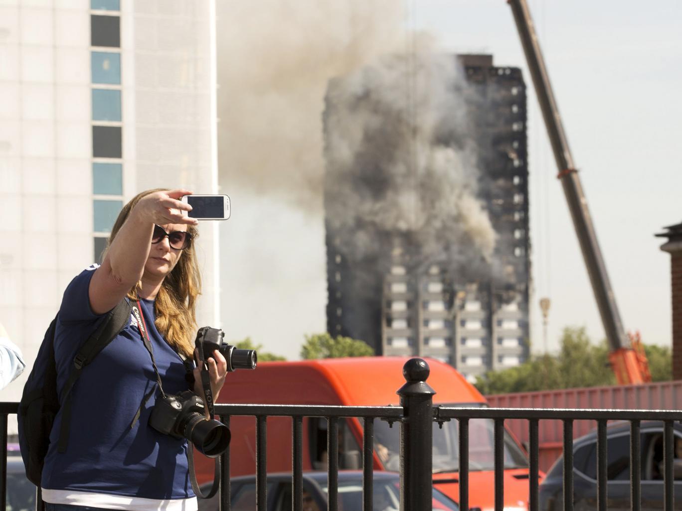 Locals were upset when visitors began taking selfies at the site of the Grenfell disaster