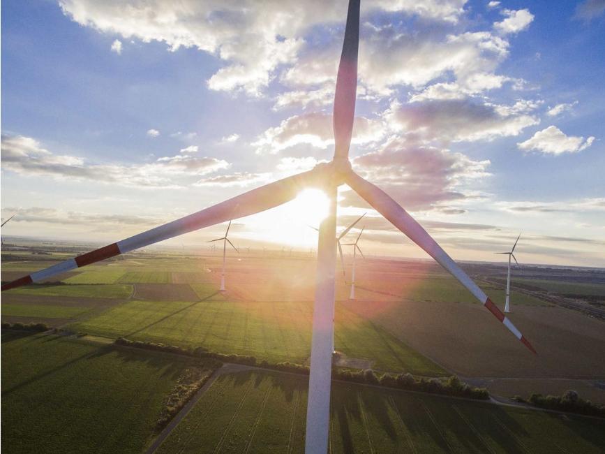 Wind turbines in action