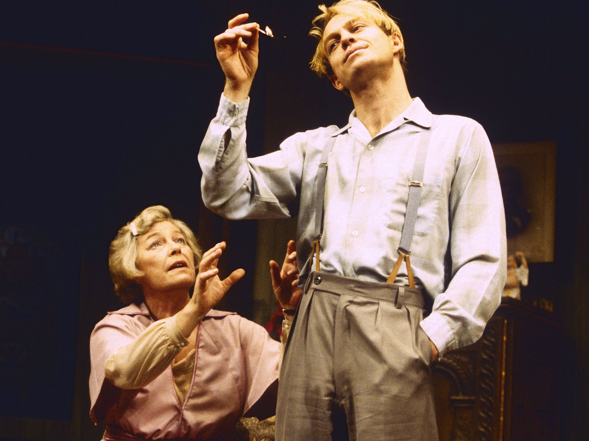 In theatre, her favourite medium, in ’Night Must Fall’ with Jason Donovan in 1996 (Rex)