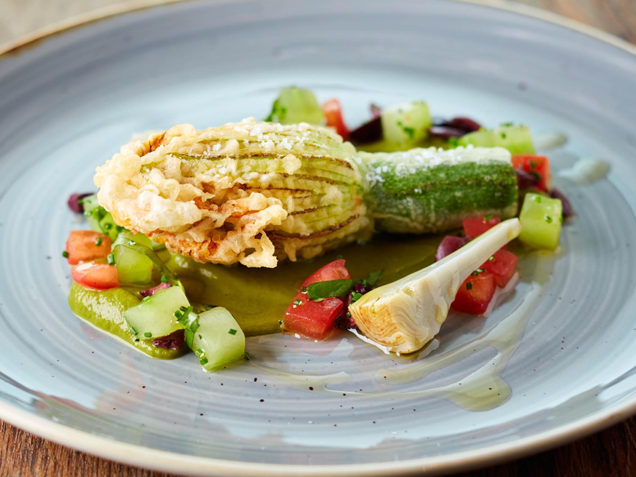 Hywell's courgette flower fritters