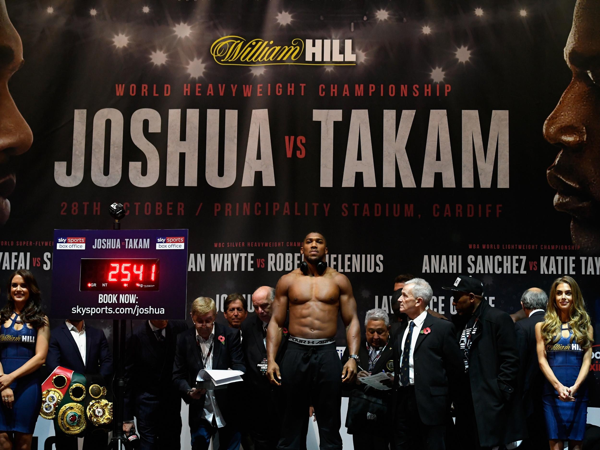 Joshua clocked his heaviest fighting weight on the scales