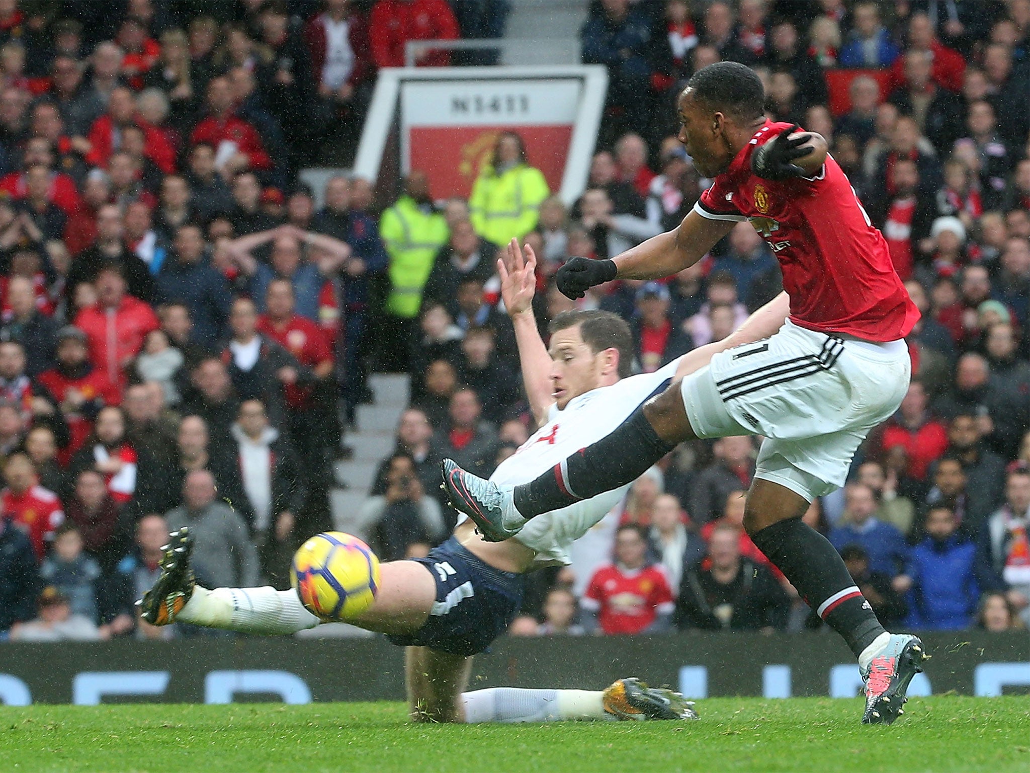 Eric Dier's slip allowed Martial through, and Vertonghen couldn't prevent the goal