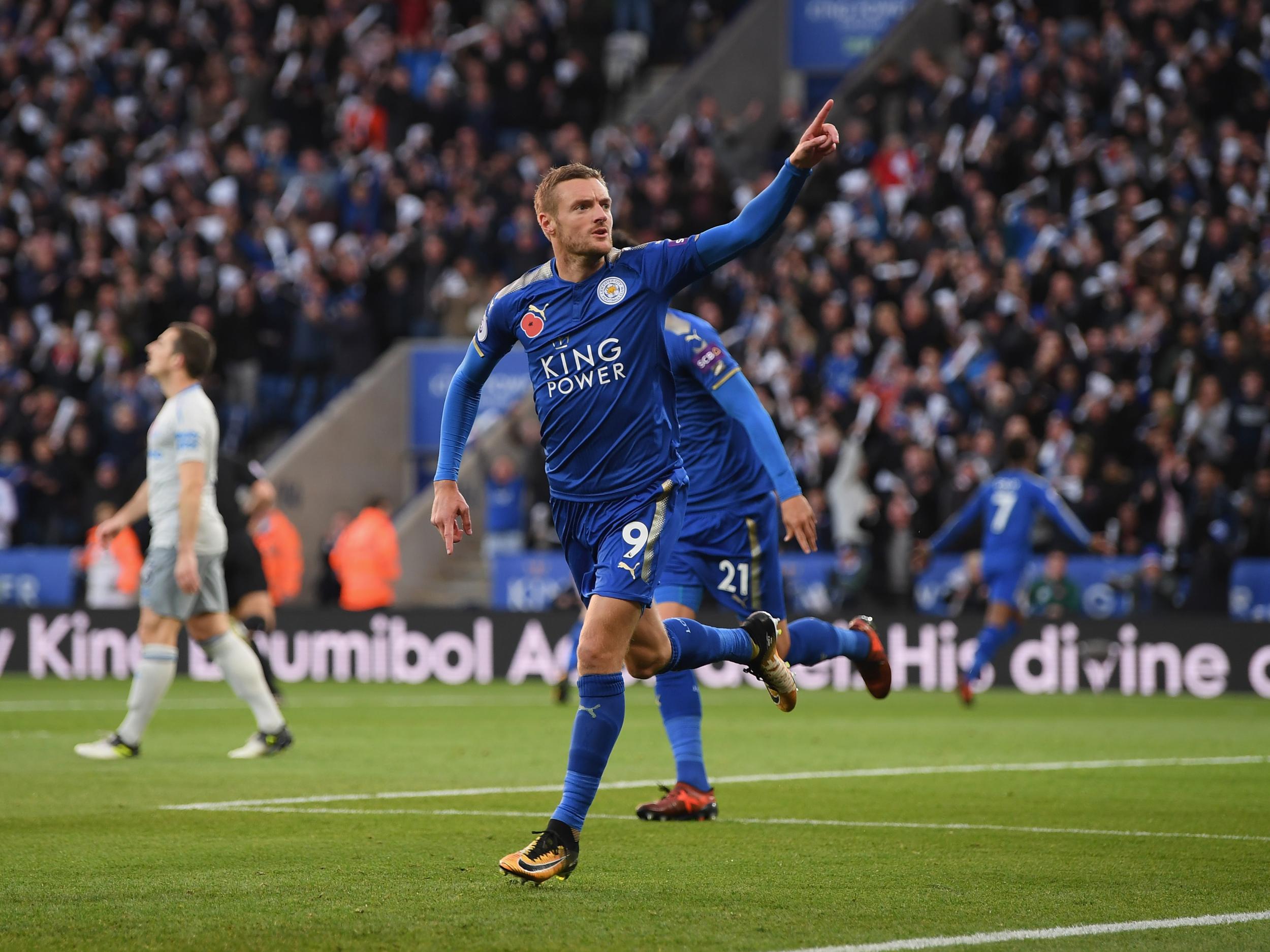 Vardy put Leicester ahead in the first half