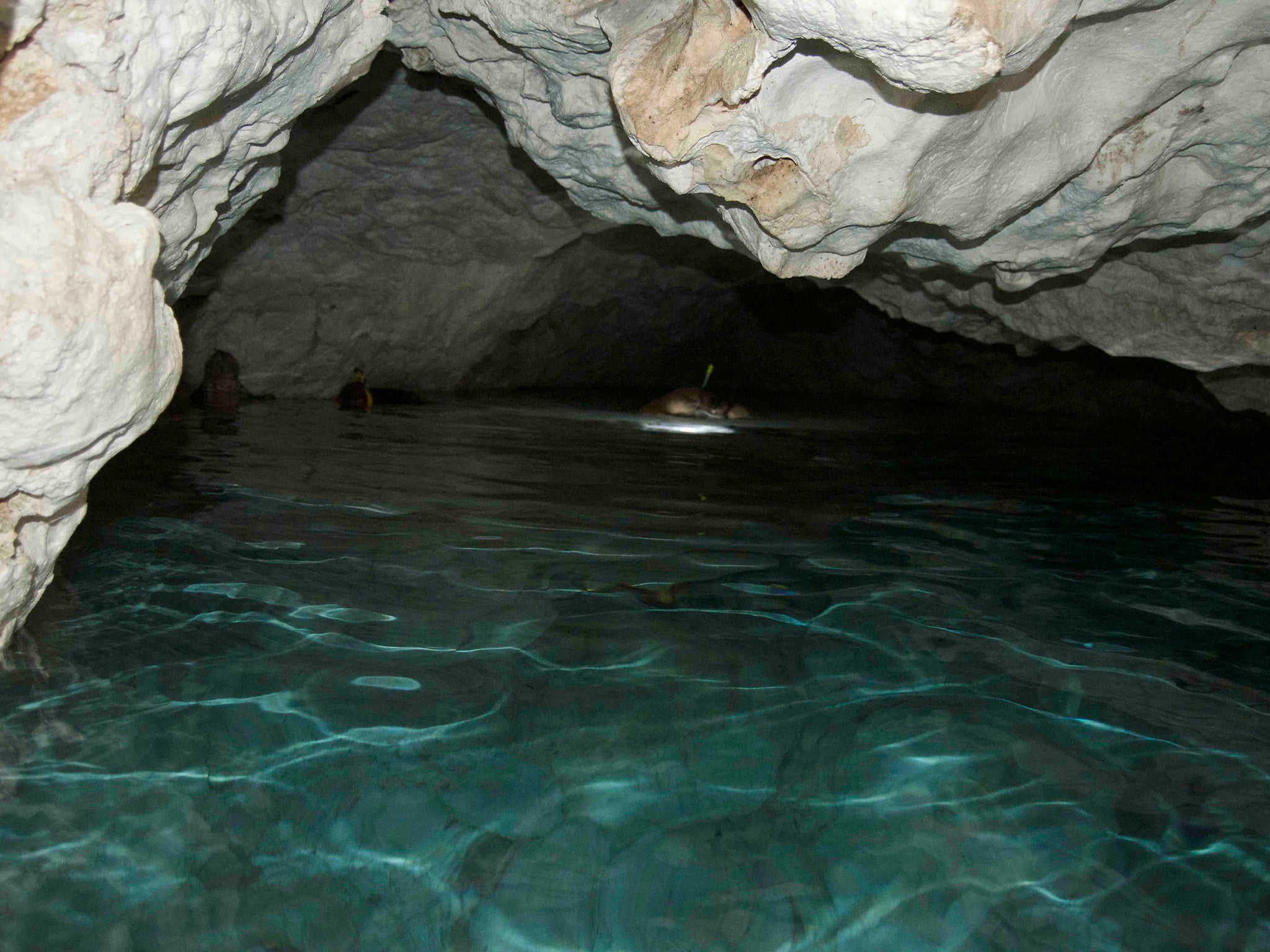 Freshwater lake inside a cave on Mona island