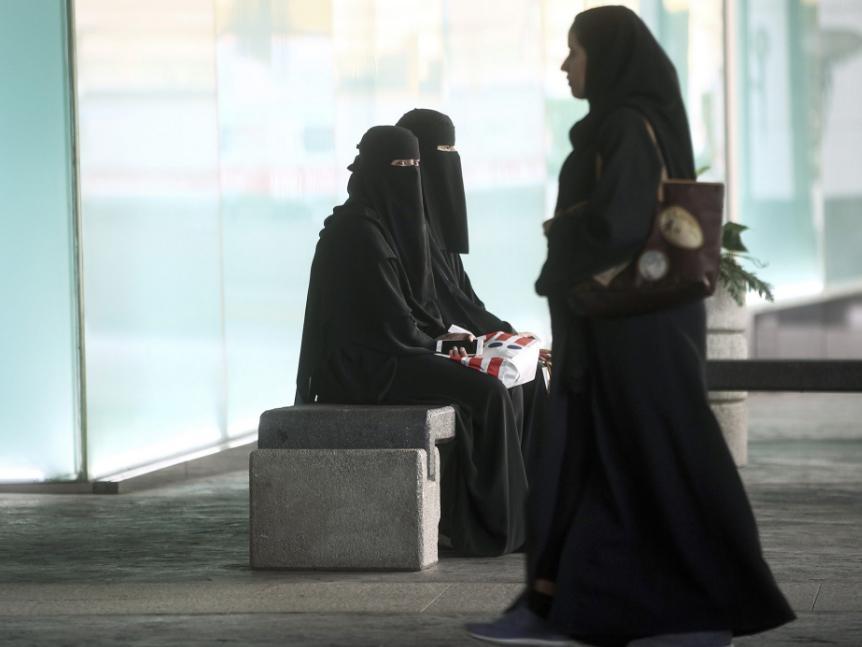 Women in Saudi Arabia are still forbidden from appearing in public without a long black full-length head covering, and require male permission to marry or conduct certain business