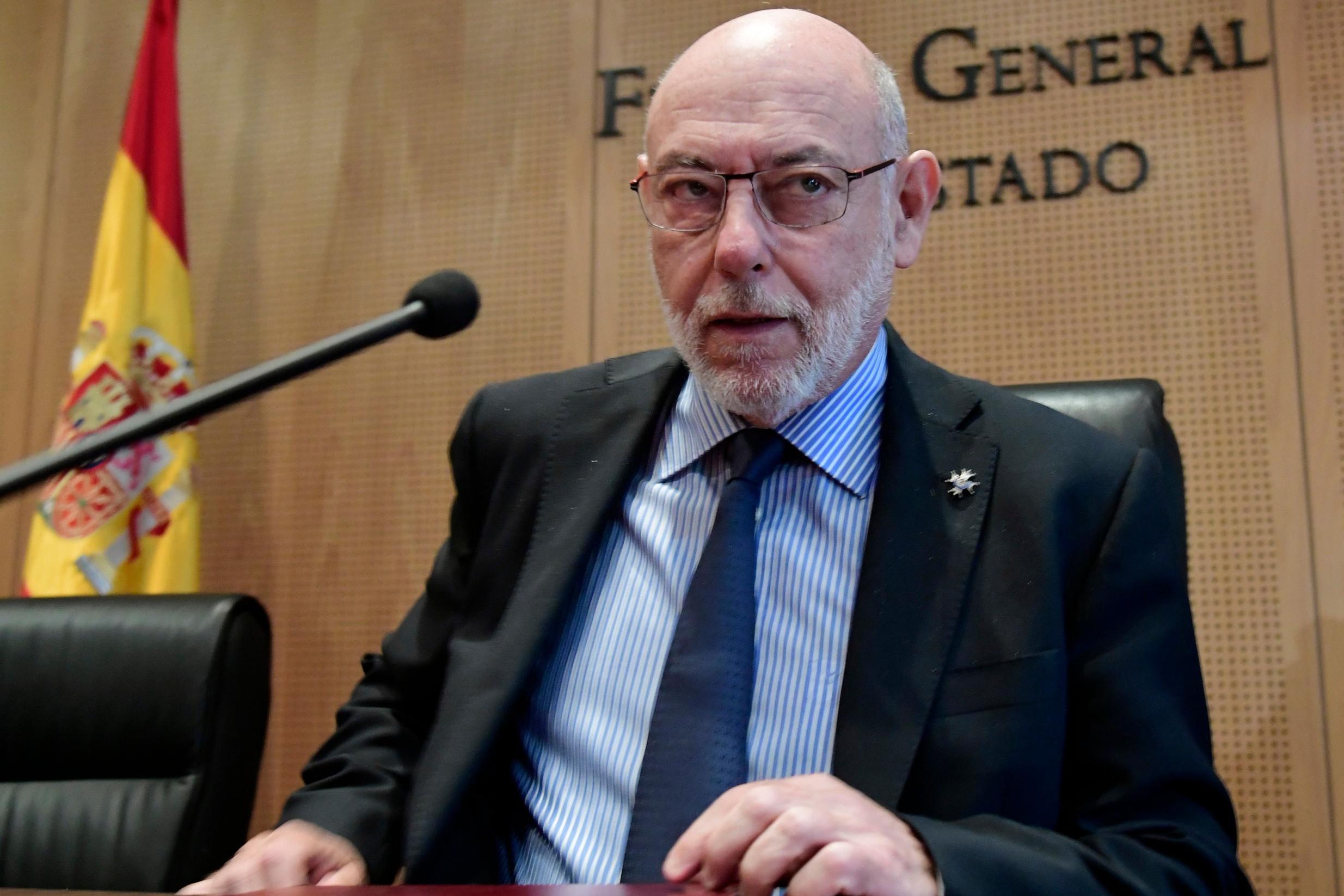 Spanish Attorney-General of Spain, Jose Manuel Maza, speaks to the media in Madrid