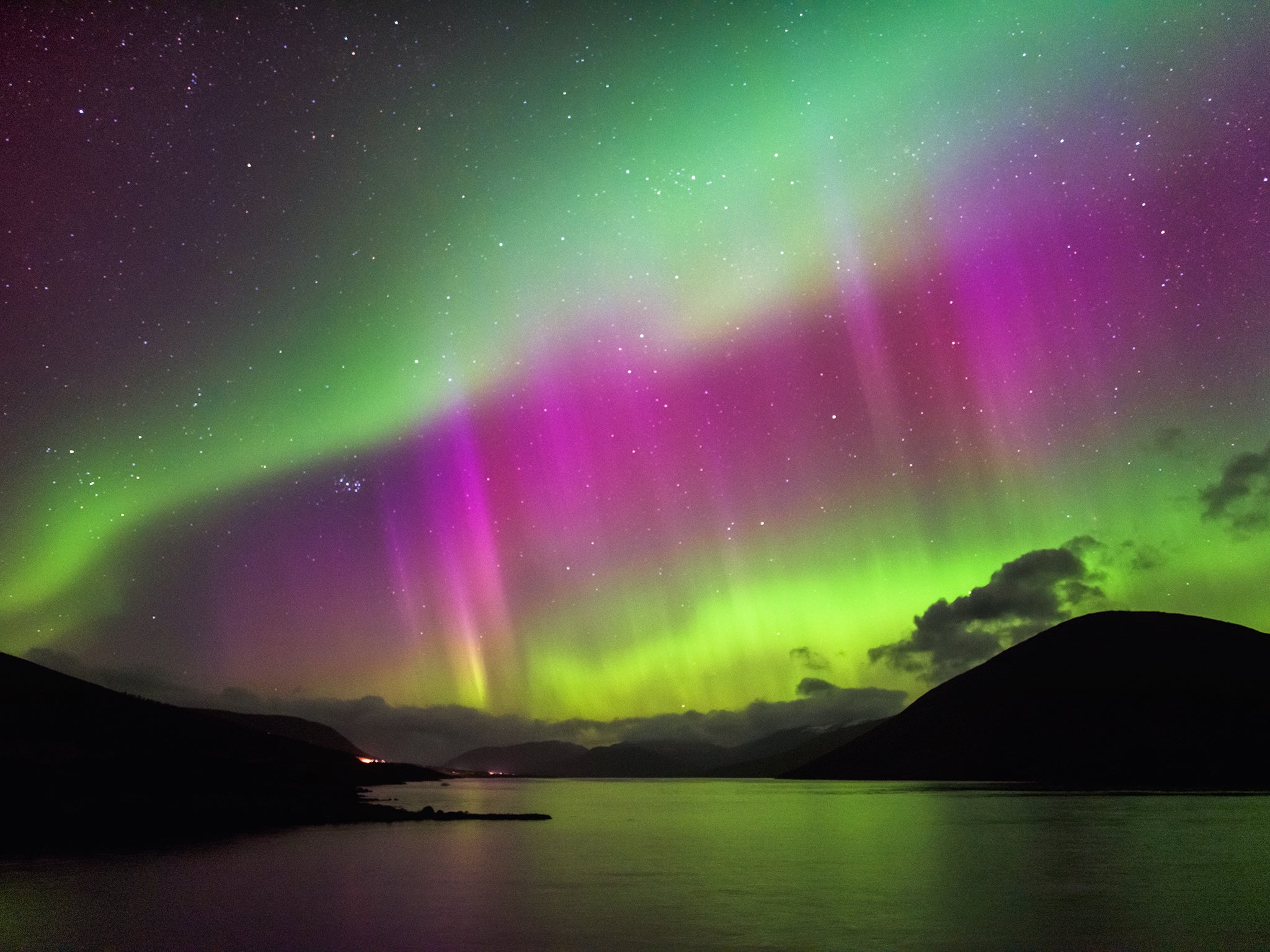 Northern lights on show in Scotland