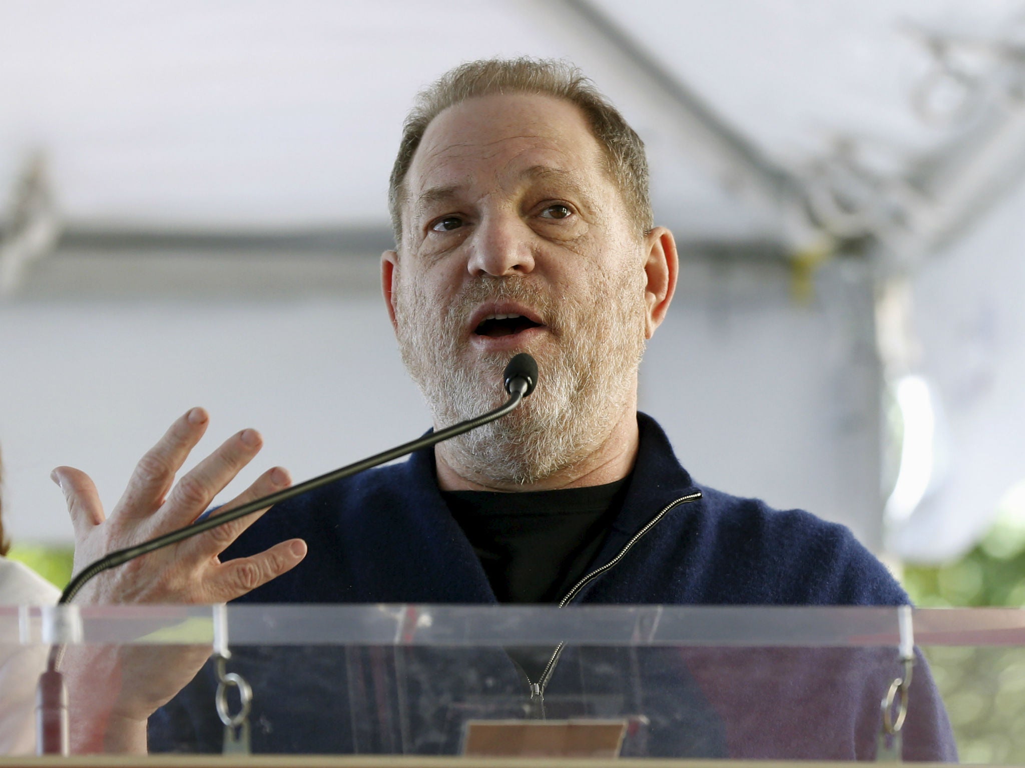 Harvey Weinstein speaks at the ceremony for the unveiling of the star for Italian composer Ennio Morricone on the Hollywood Walk of Fame in Hollywood, California February 26, 2016