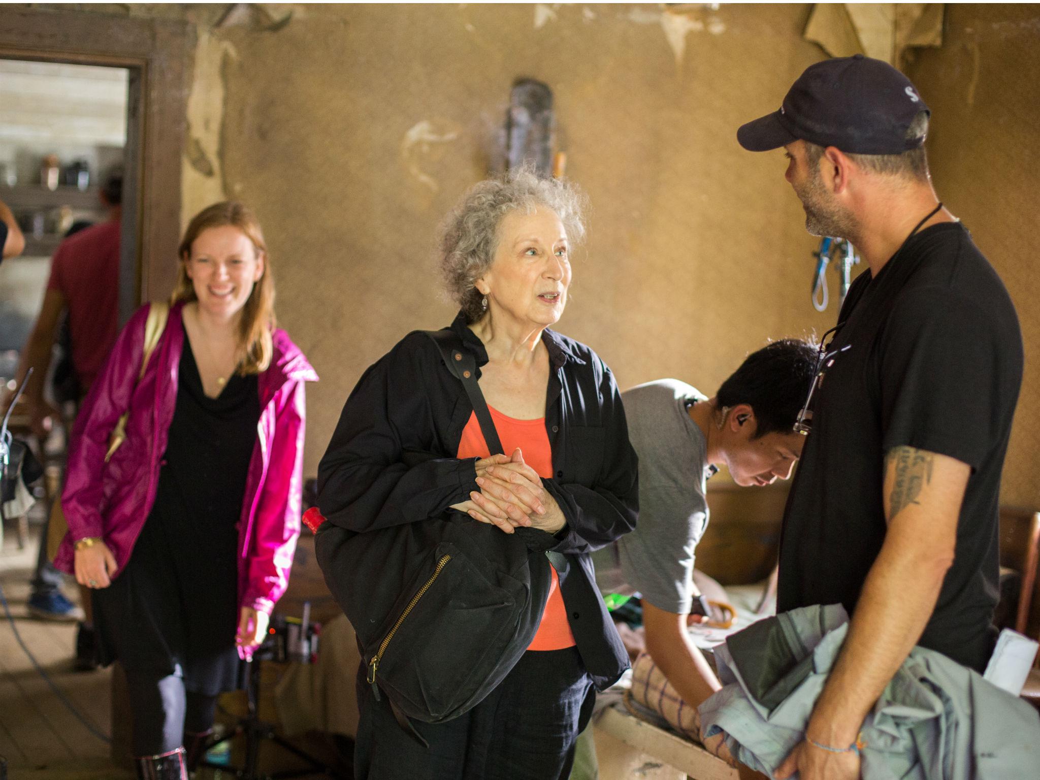 &#13;
Writer and producer Sarah Polley (left) with Margaret Atwood on the set of ‘Alias Grace’ &#13;