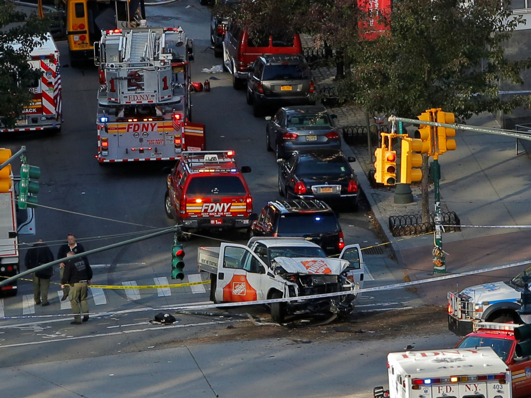 The scene of the incident in Manhattan