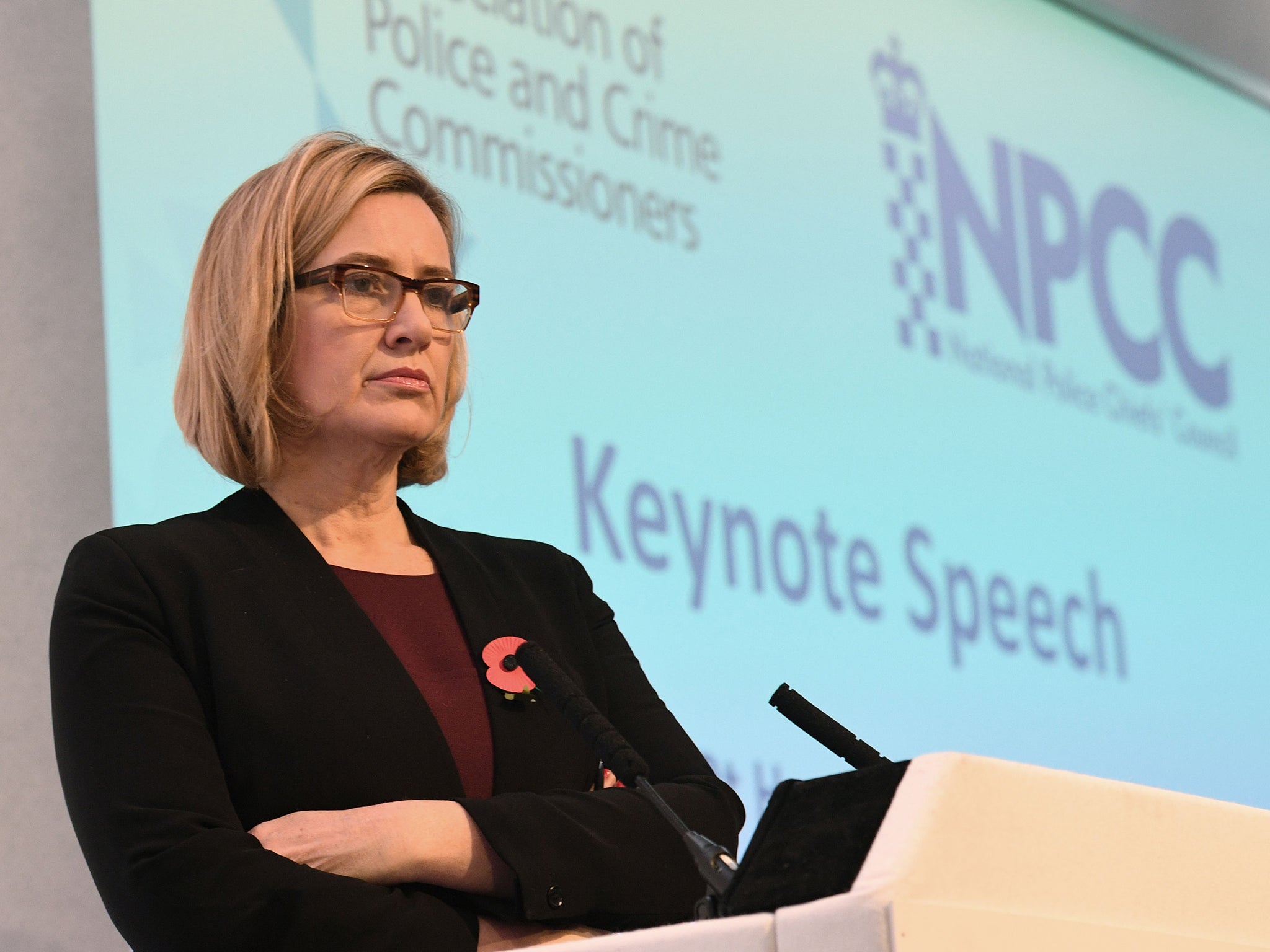 Home Secretary Amber Rudd addresses the National Police Chiefs and Association of Police and Crime Commissioners Conference