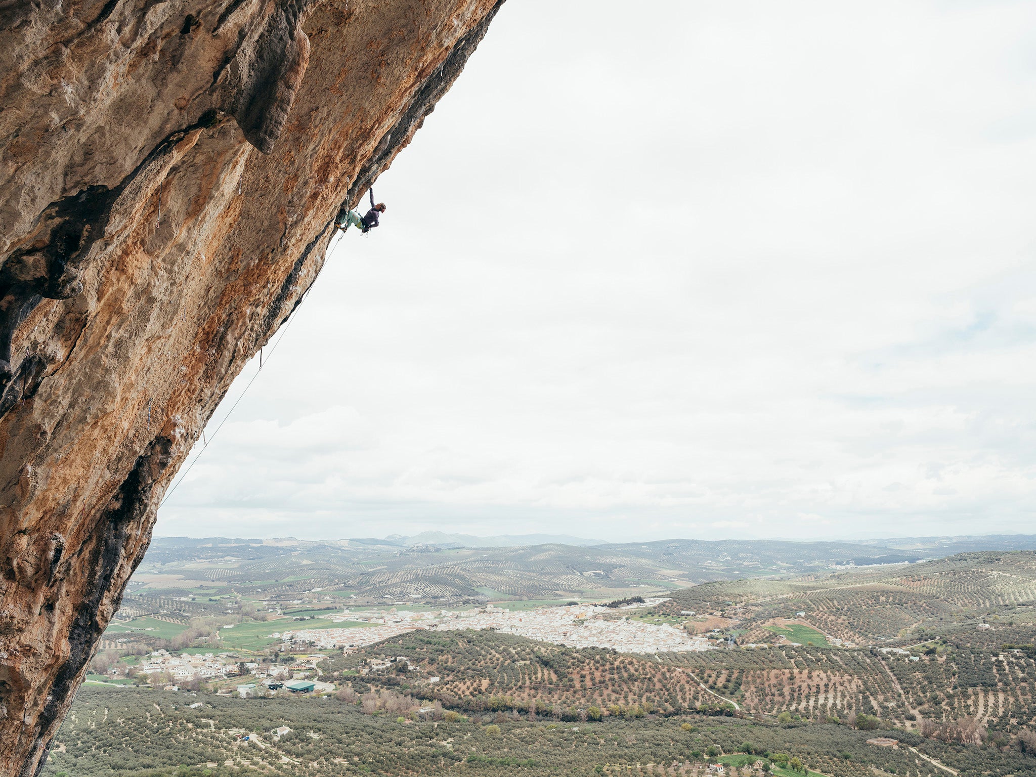 Angela Eiter is the first woman to climb the ‘La Planta de Shiva,’ in Villanueva del Rosario, Spain