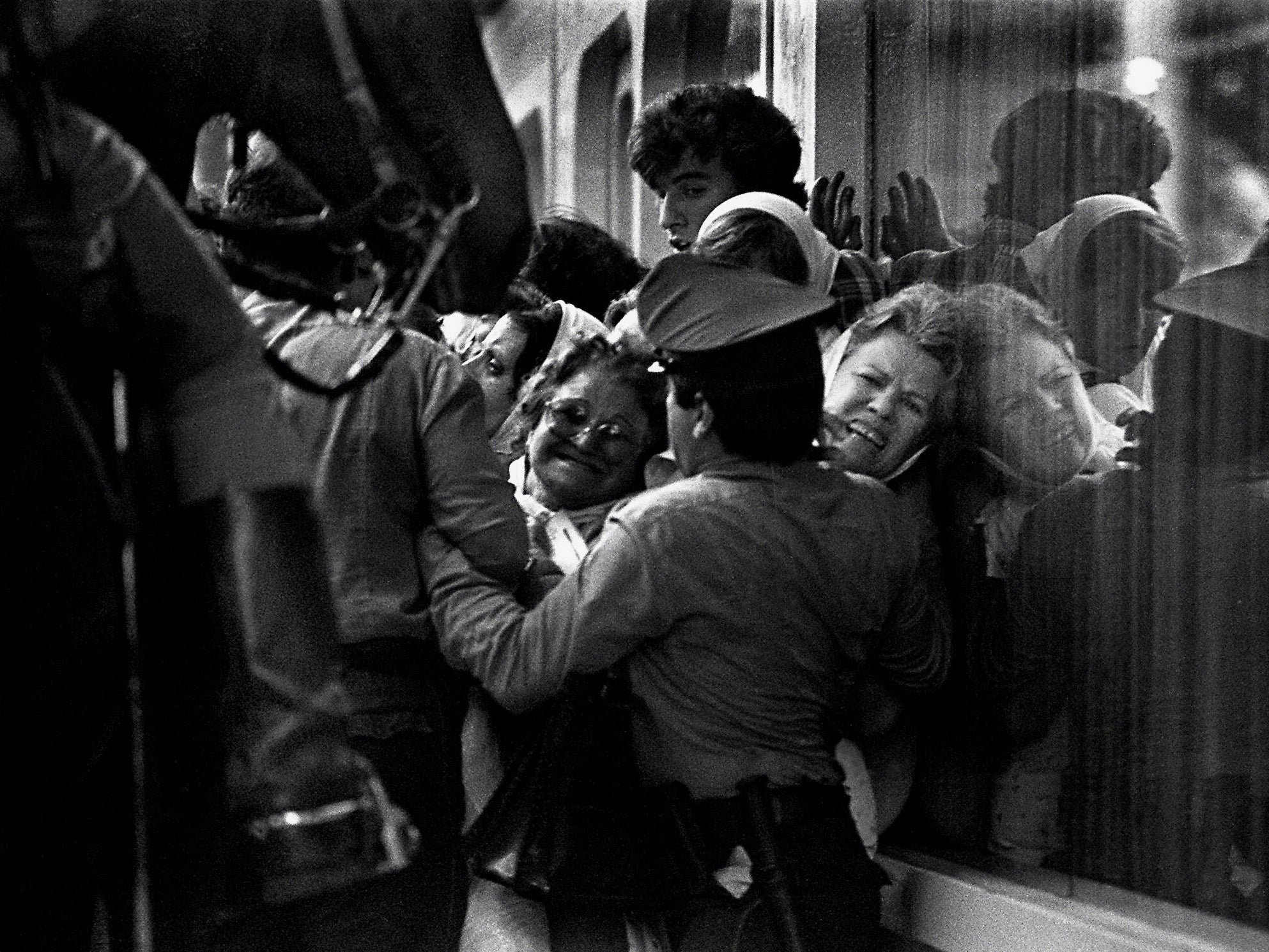 The mothers in 1982. When they walked round the Plaza de Mayo, their every move was followed by armed troops on rooftops