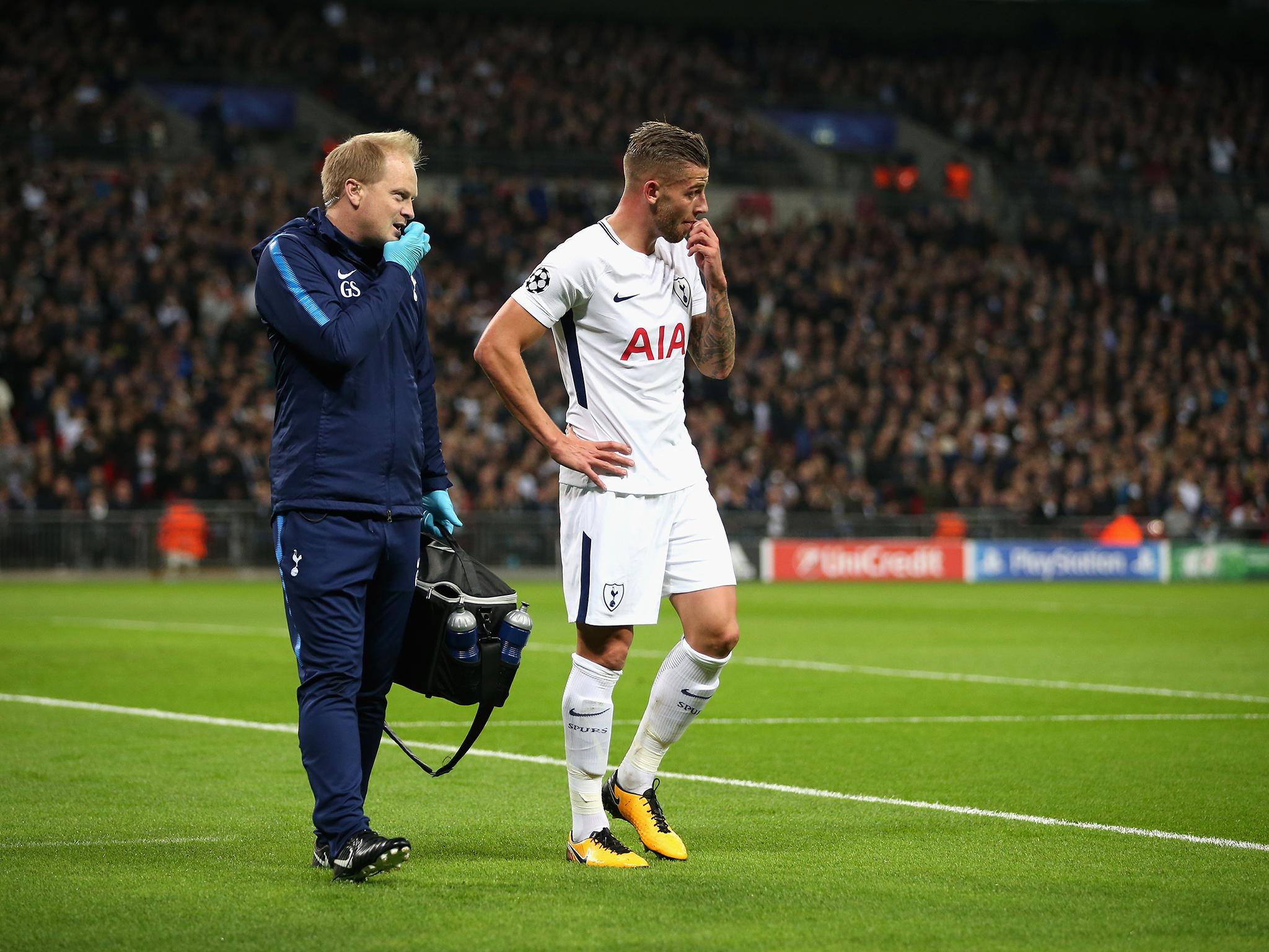 Toby Alderweireld limped out of the victory over Real Madrid