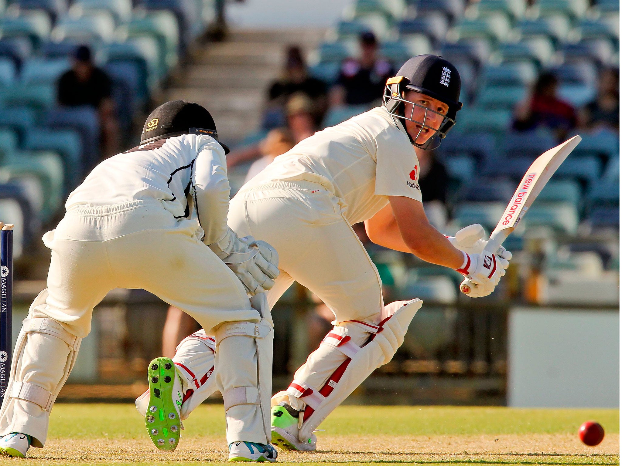 Gary Ballance plays a shot past Calum How