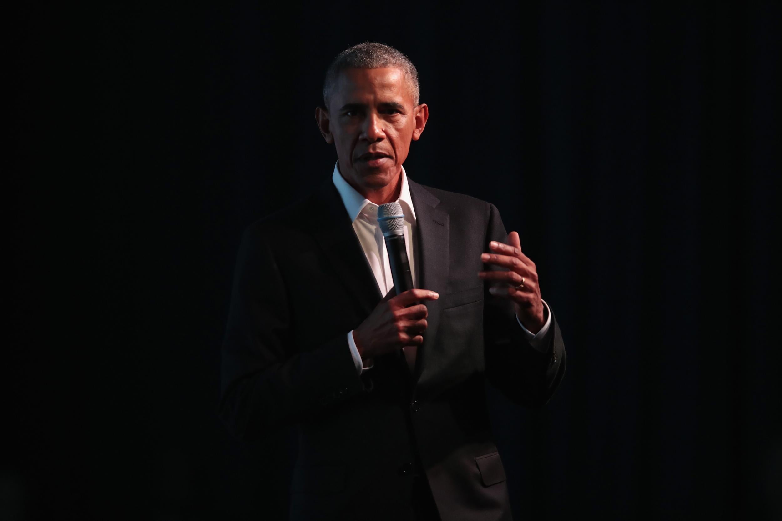 Former president Barack Obama speaks at the inaugural Obama Foundation Summit