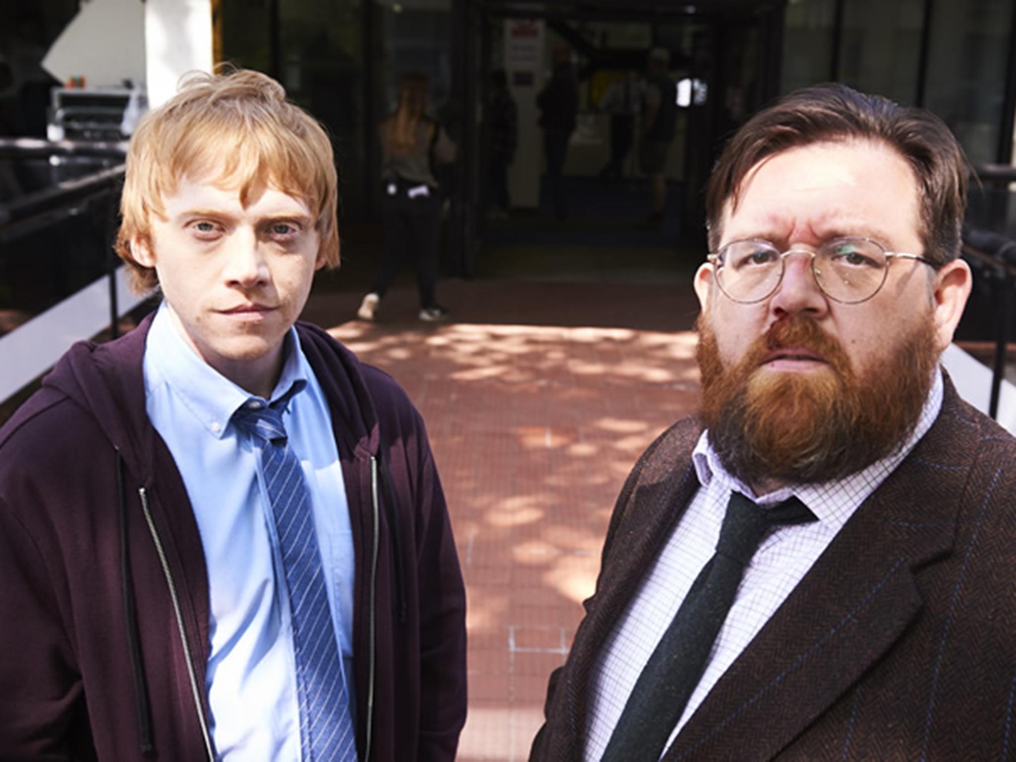 Grint as Daniel and Nick Frost as Dr Iain Glennis in ‘Sick Note’
