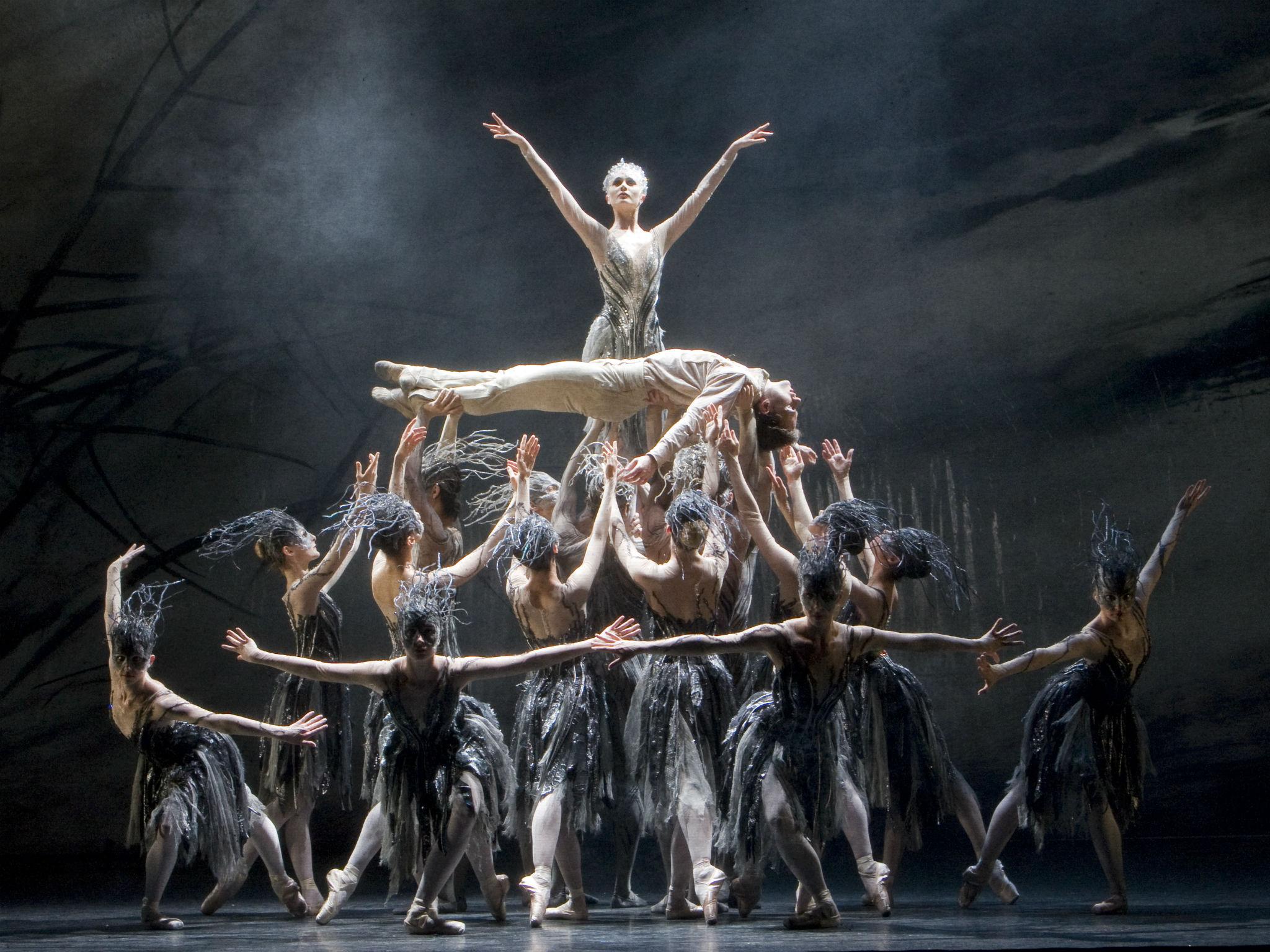 Jenna Roberts as the Fairy with Artists of Birmingham Royal Ballet in 'Le Baiser de la fée' at Sadler's Wells