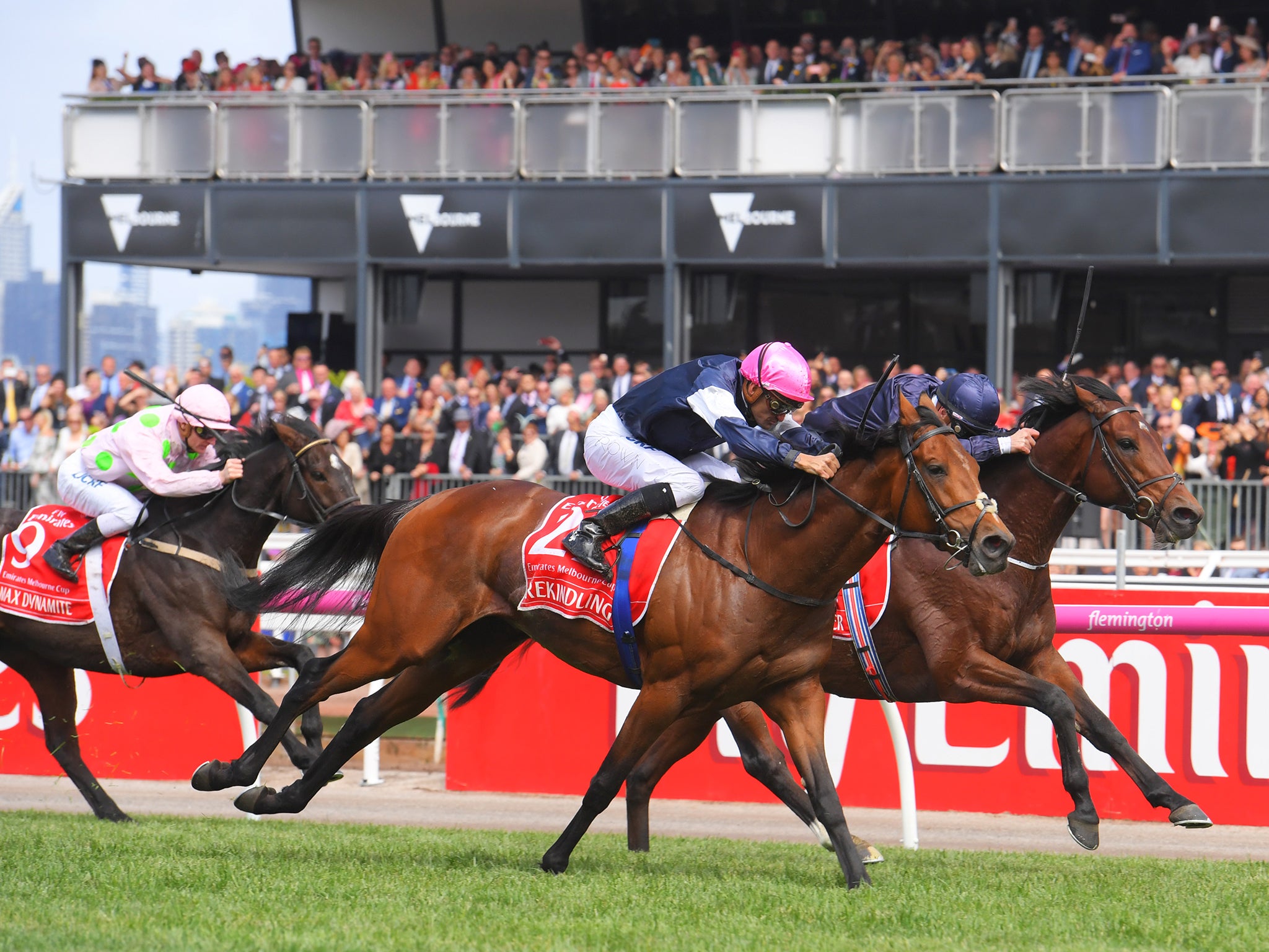 Corey Borwn rode Rekindling to Melbourne Cup victory at Flemington