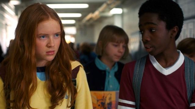 Sadie Sink and Caleb McLaughlin in 'Stranger Things 2'