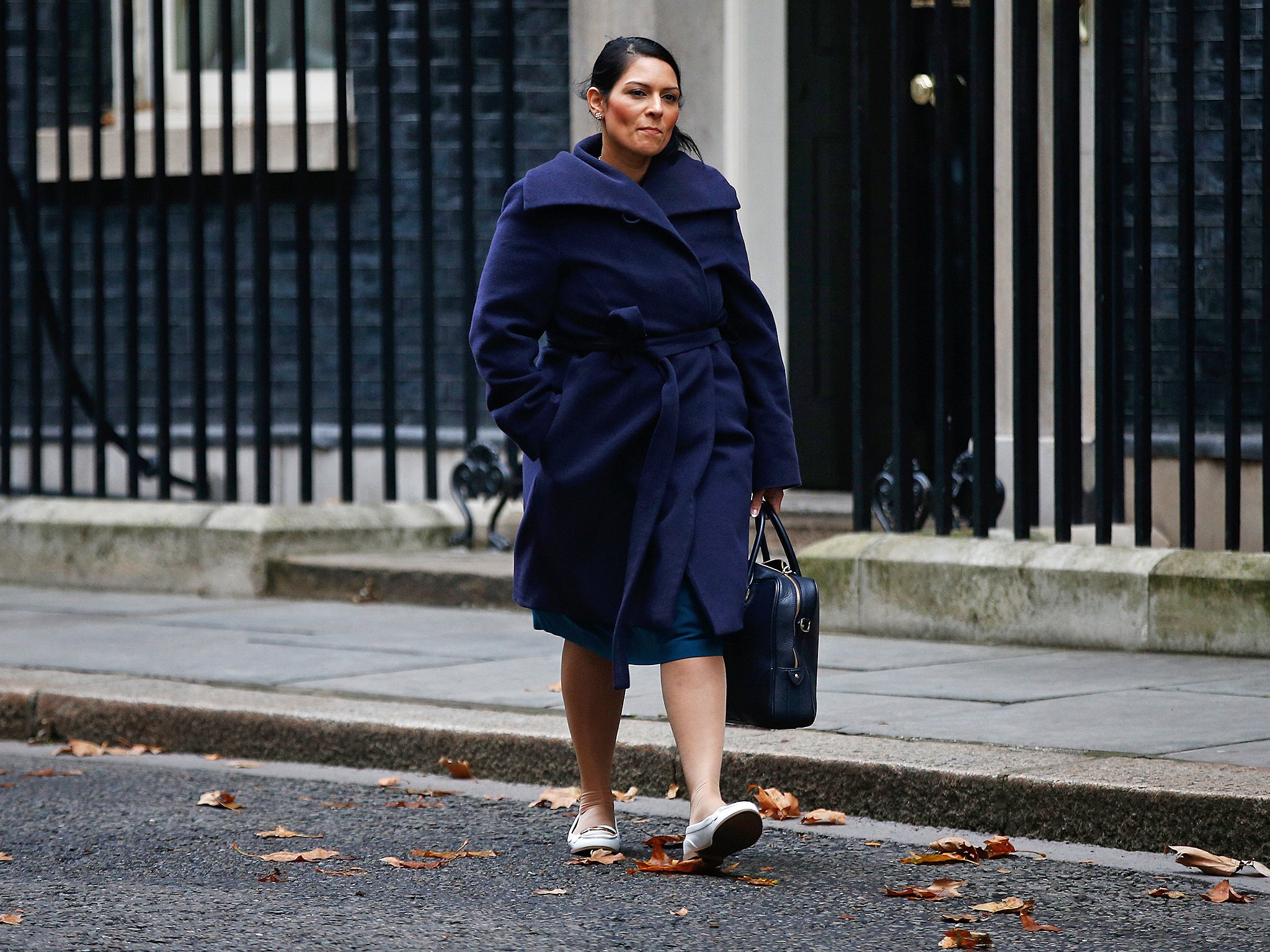 Priti Patel leaving Downing Street