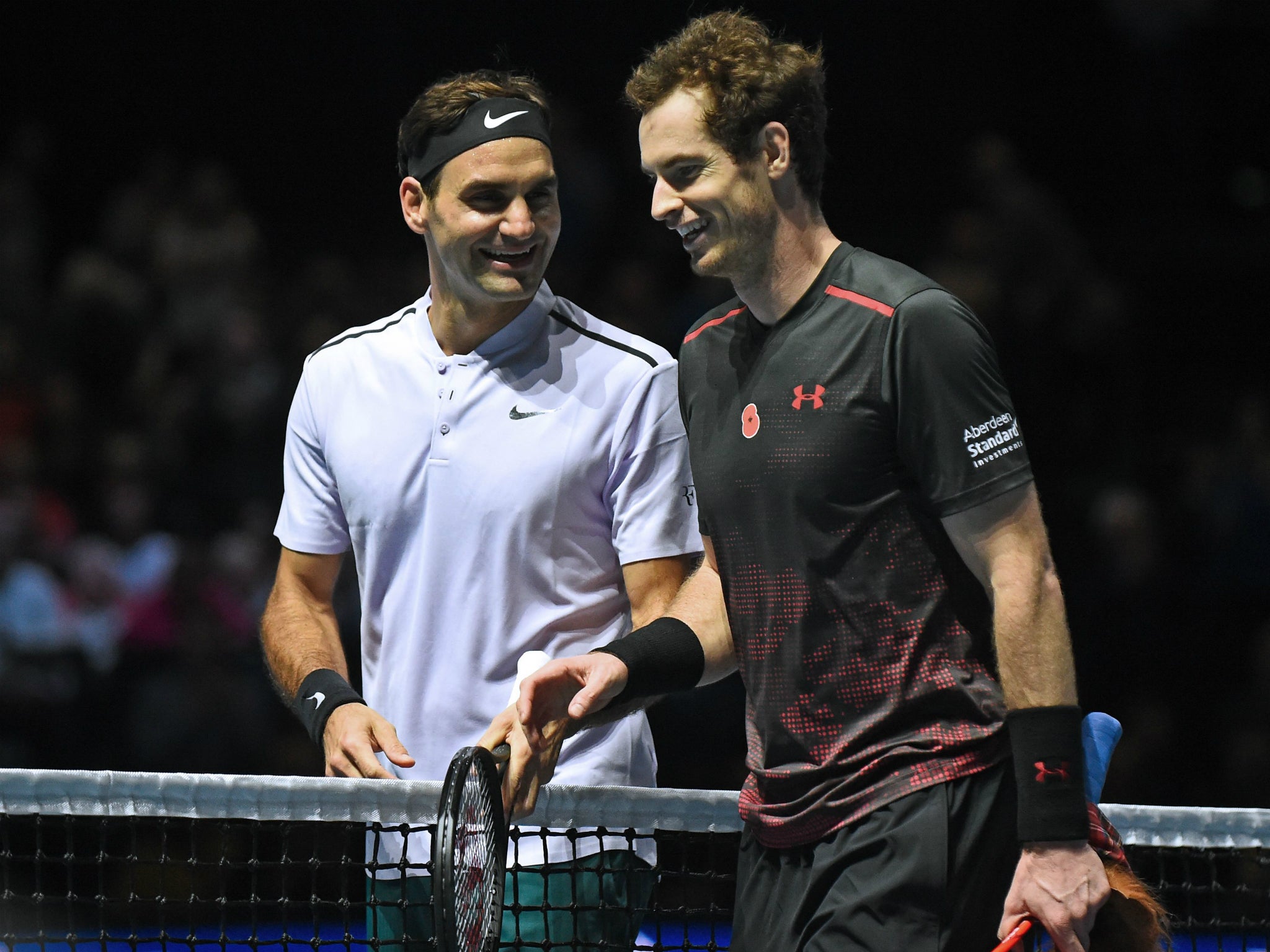 
Andy Murray played against Roger Federer in an exhibition match in Glasgow last month 