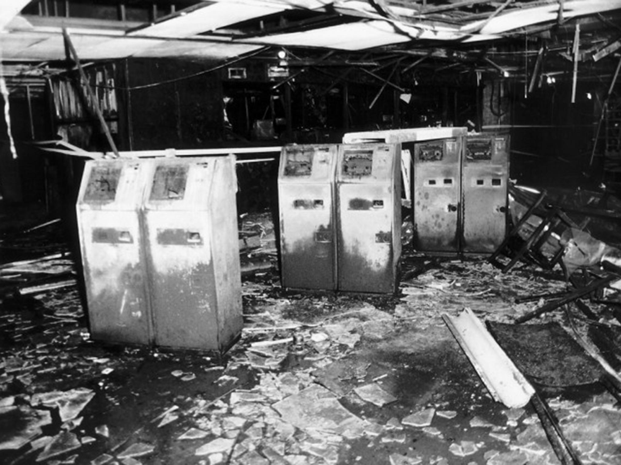 The fire-ravaged ticket hall caused by Kings Cross Fire in 1987 (PA)
