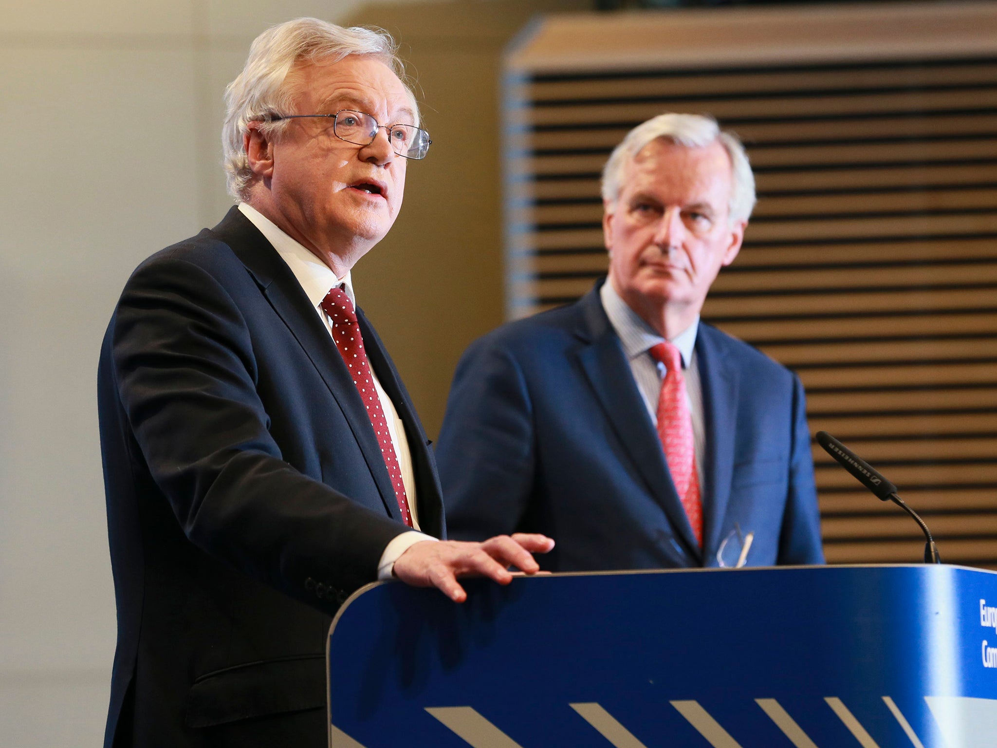 David Davis and Michel Barnier