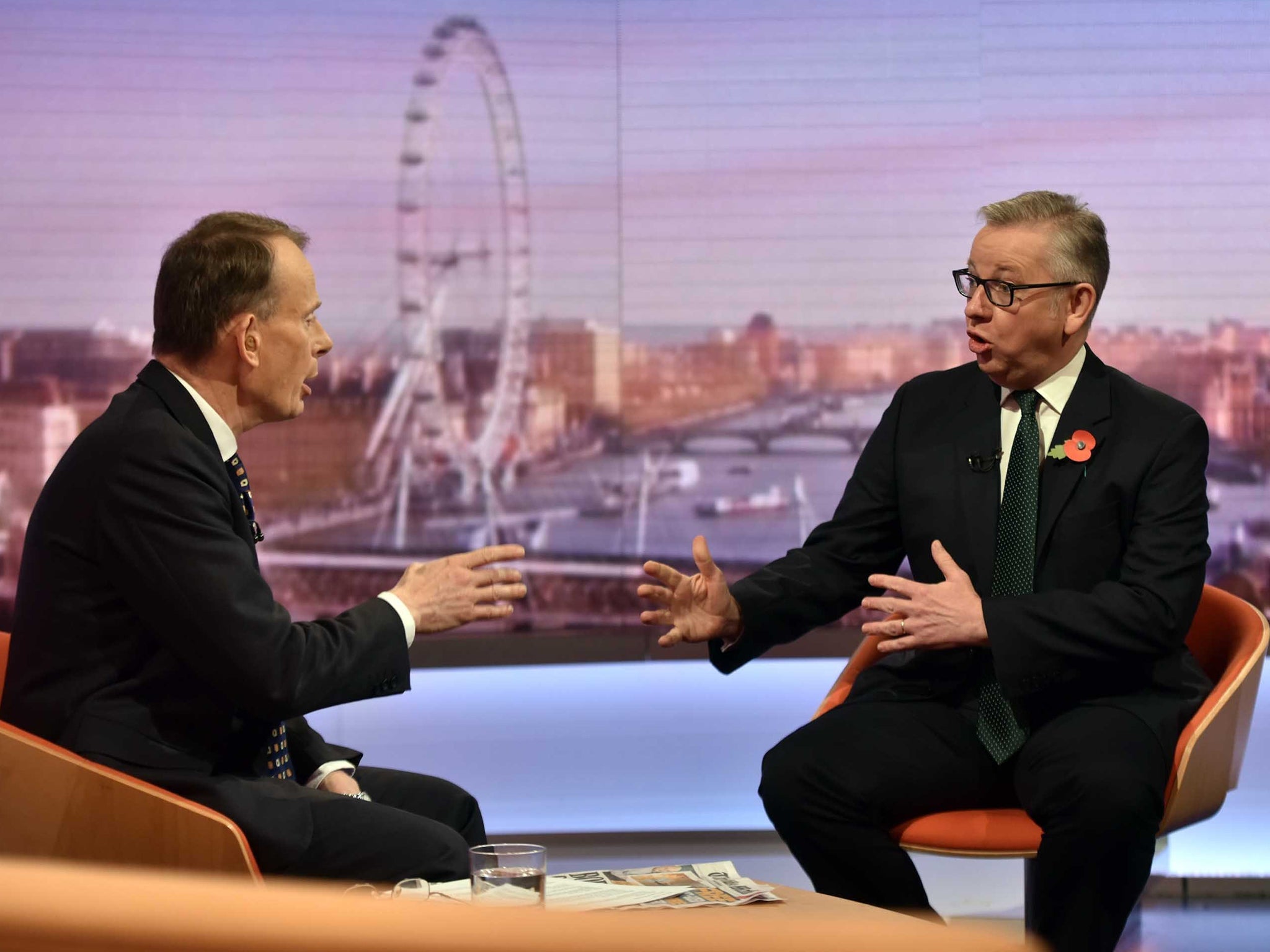 Michael Gove speaking to Andrew Marr (BBC/PA Wire )