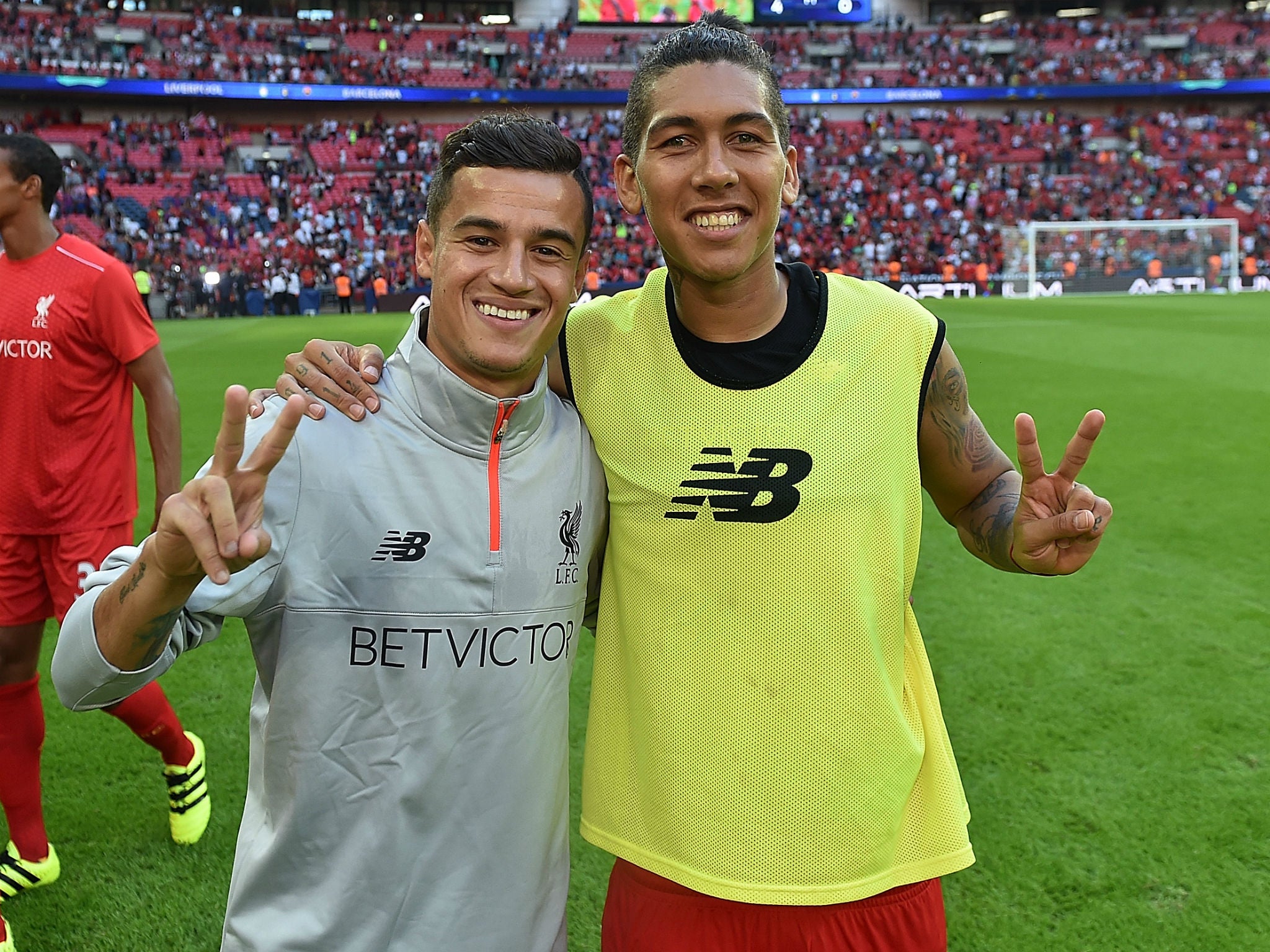 Firmino is benefiting from his club relationship with Coutinho