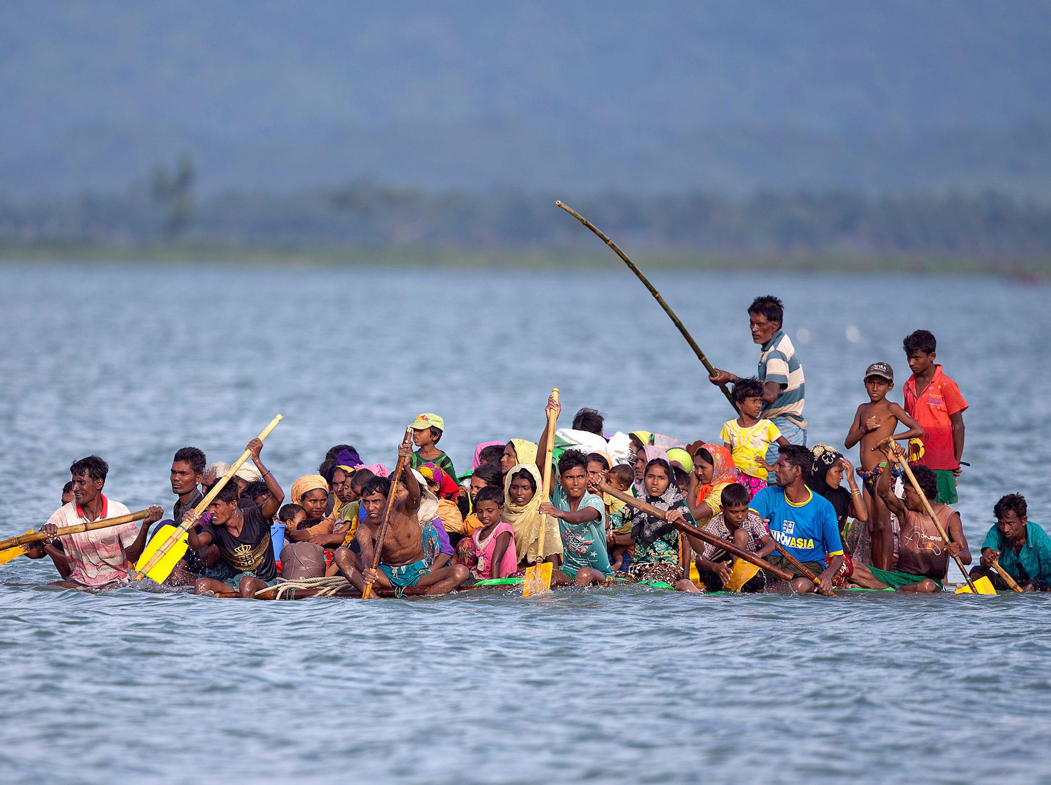 Rohingya Muslims crossing from Burma to Bangladesh, hundreds of thousands have made the journey across the border