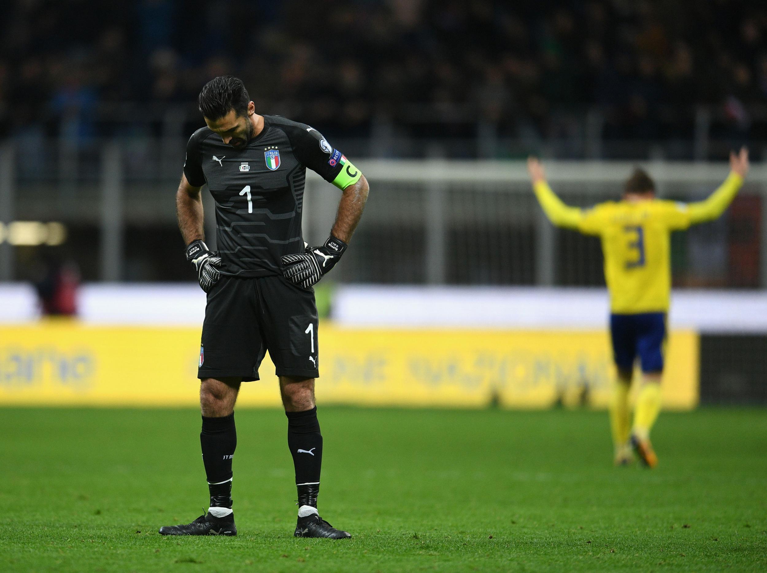 &#13;
Buffon could do nothing as Italy crashed out &#13;