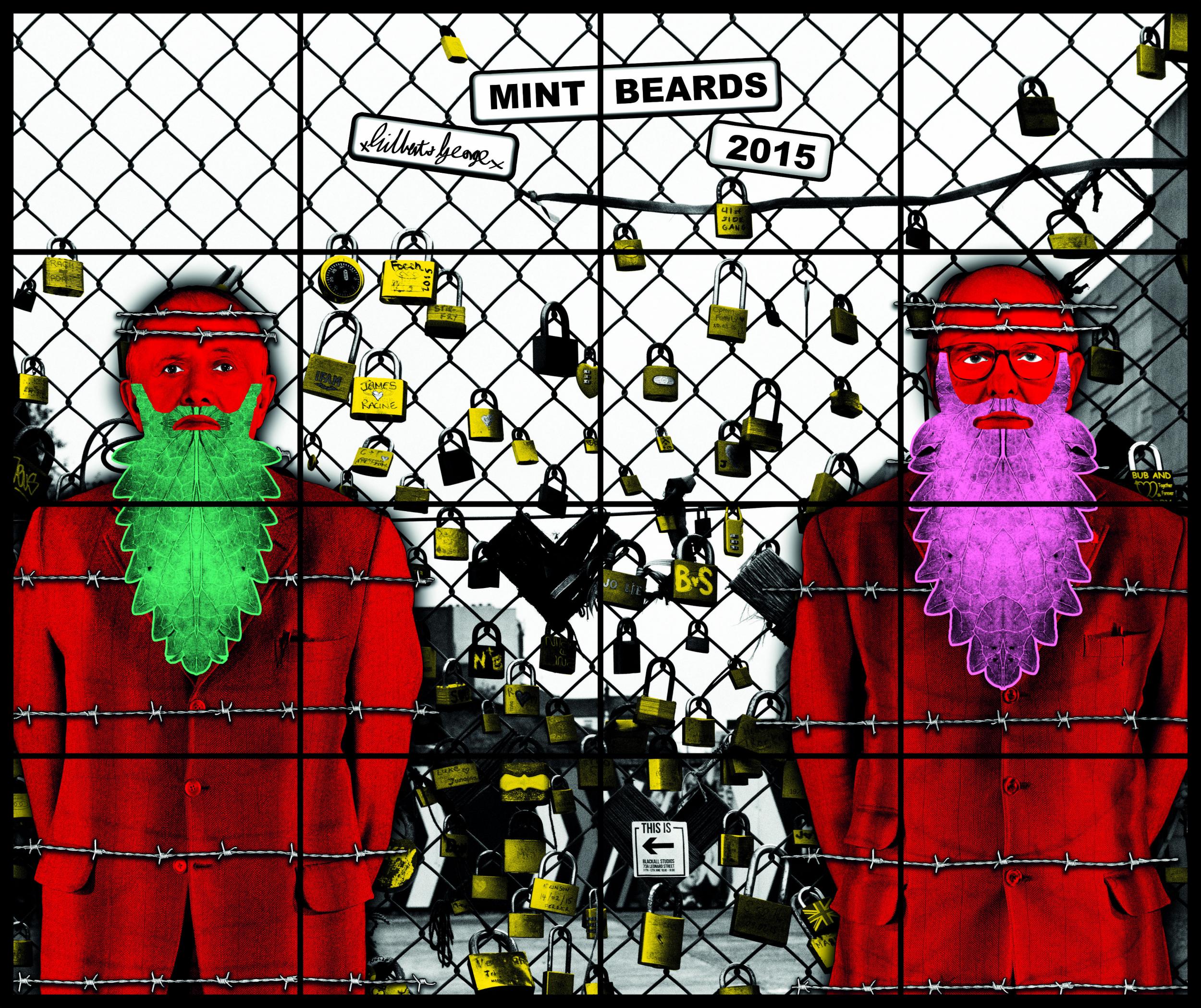 Gilbert &amp; George, ‘Mint Beards’, 2015 (Gilbert &amp; George Courtesy White Cube)