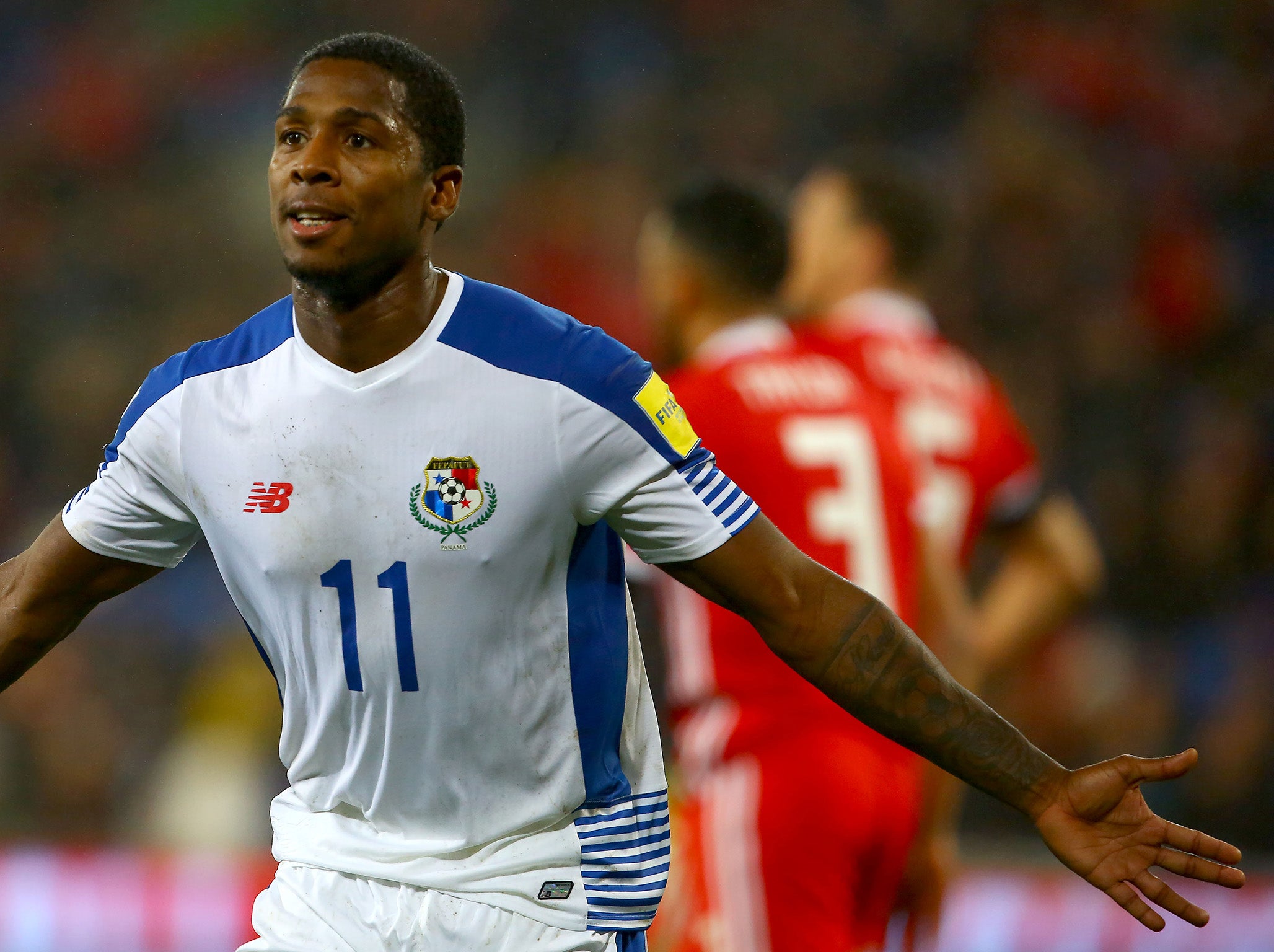 Panama's midfielder Armando Cooper celebrates the equaliser