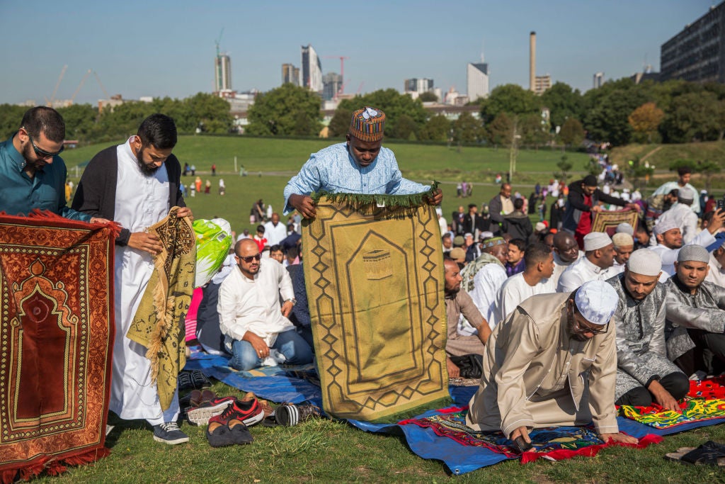 People gather in Burgess Park for the first day of Eid al-Adha celebrations in September