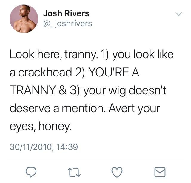 A past tweet by Josh Rivers