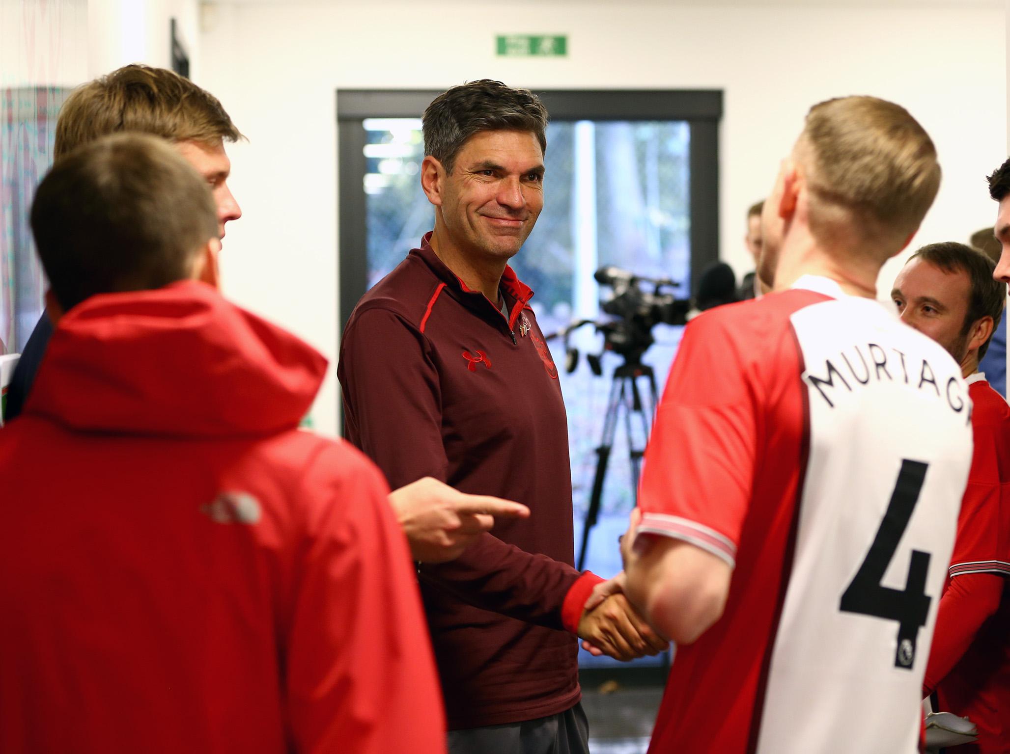 Mauricio Pellegrino in relaxed mood after the match