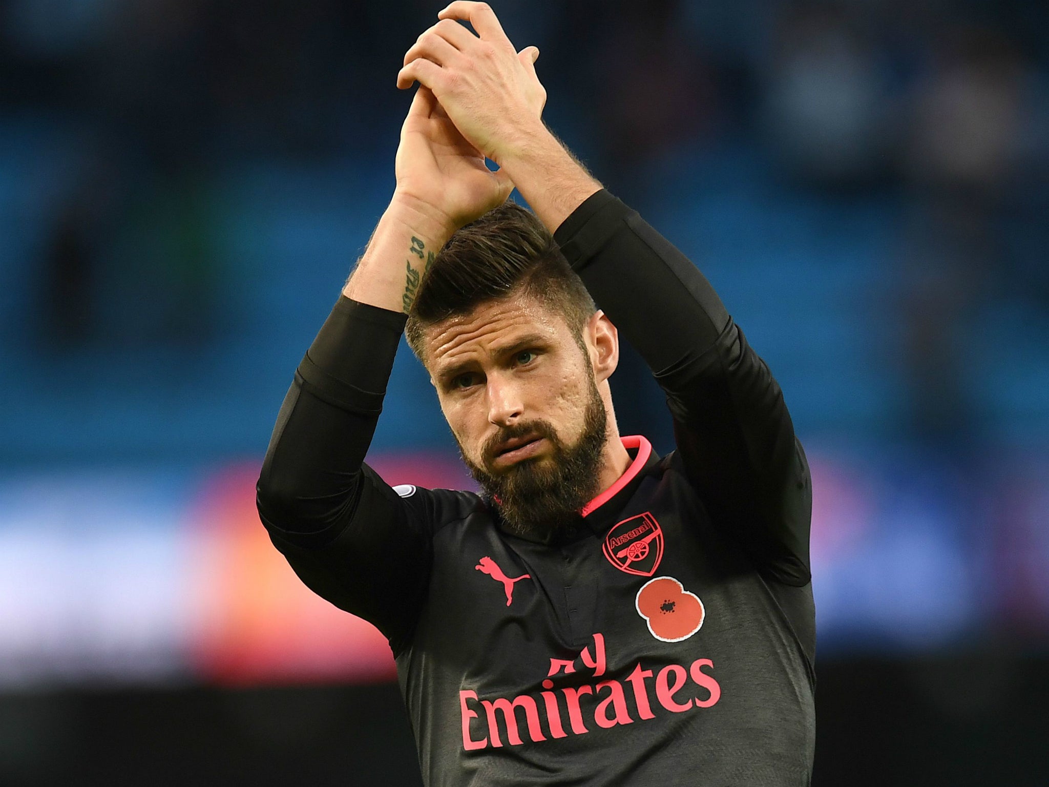 &#13;
Giroud has struggled for game time this season &#13;