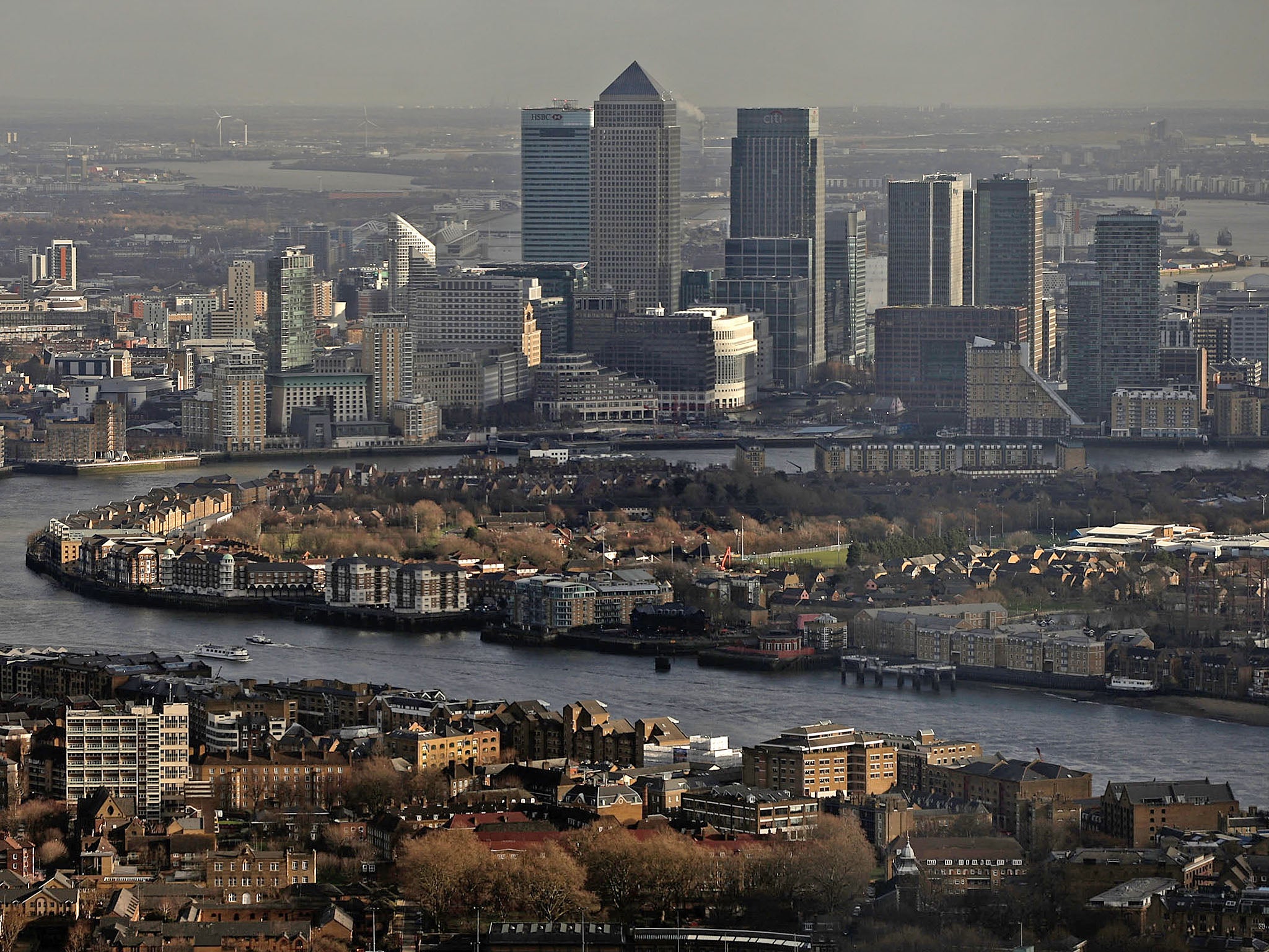 The emergency services were called to Canary Wharf after being told a person had fallen from one of the buildings