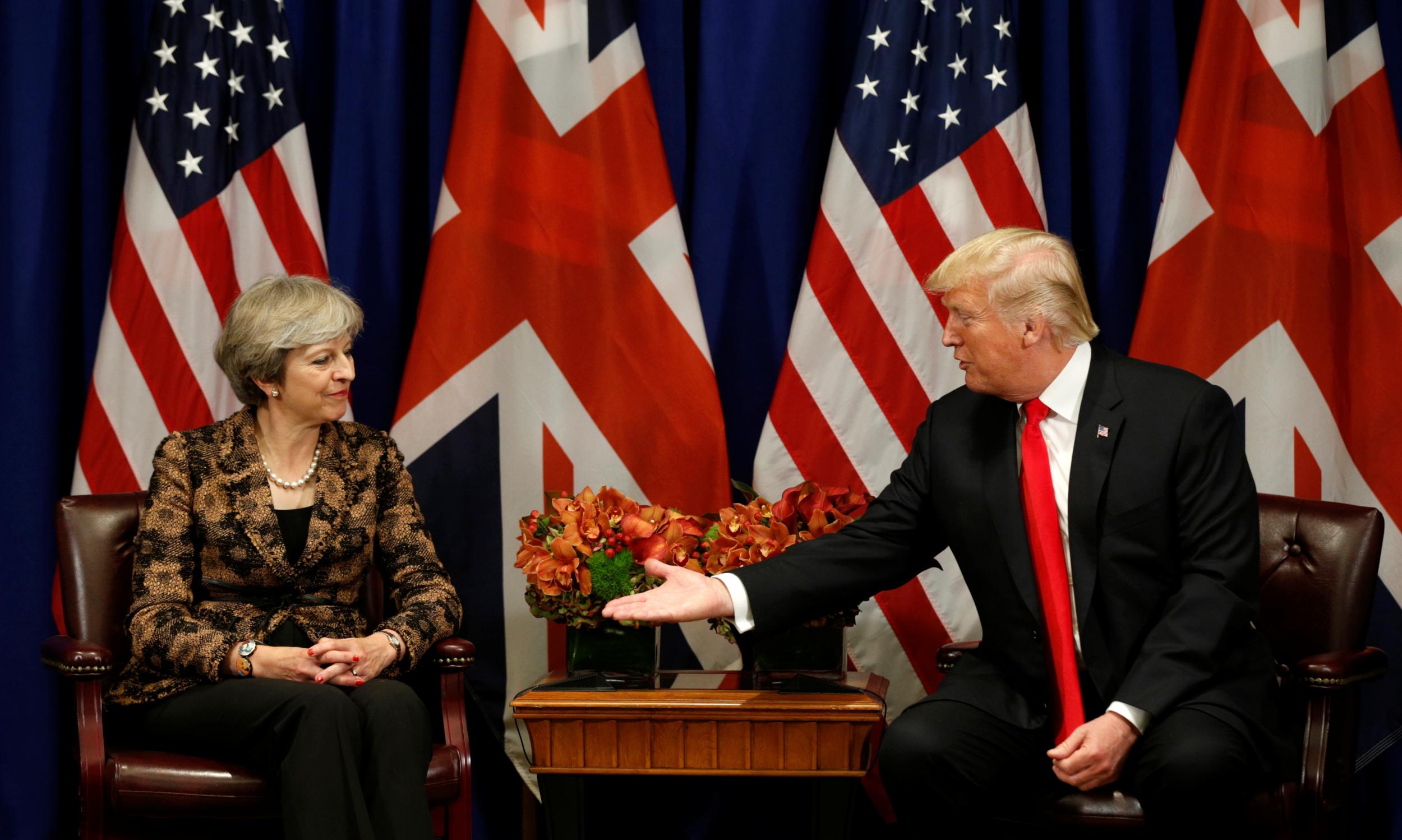 Donald Trump meets with Theresa May during the UN General Assembly in September