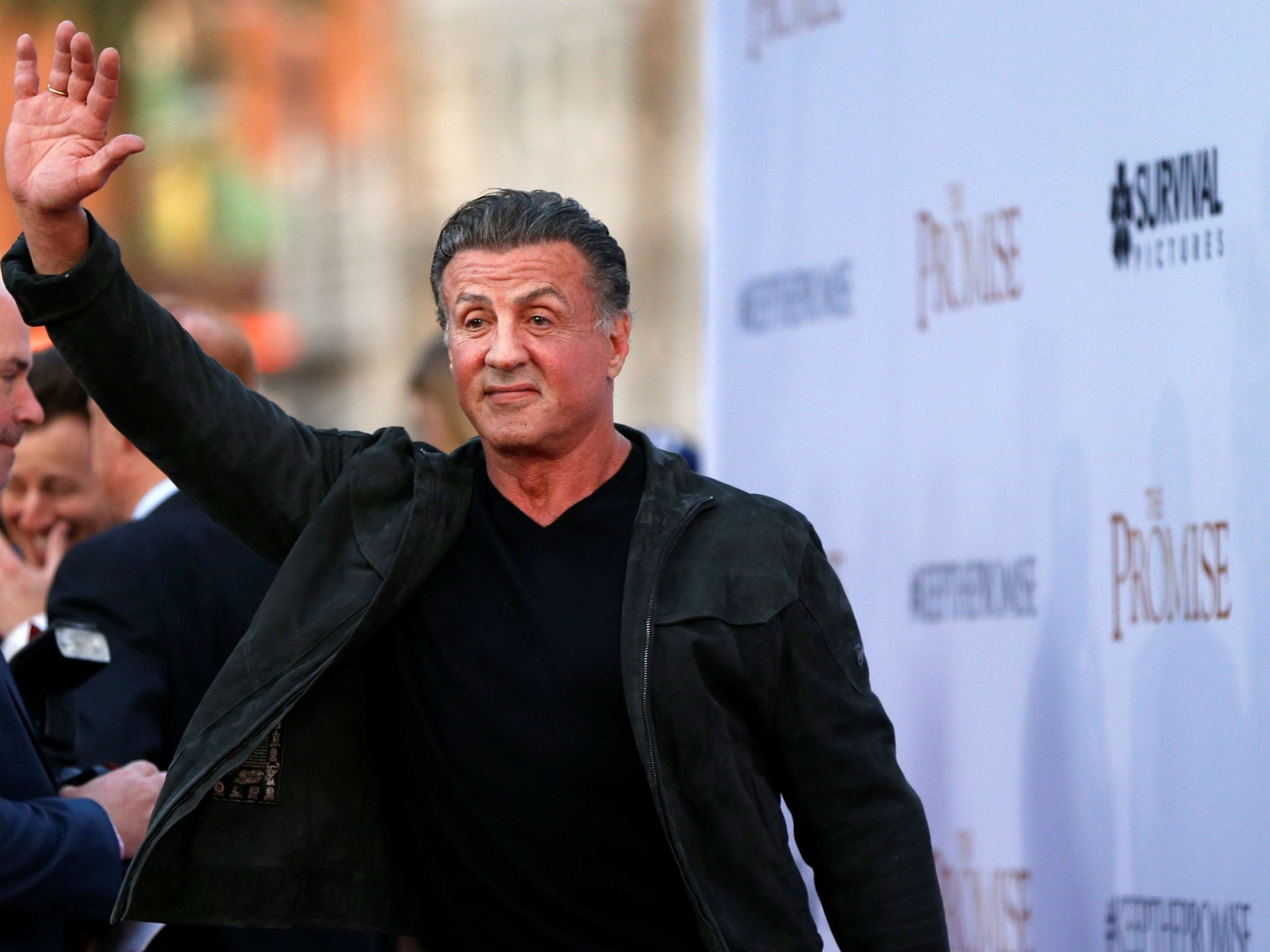 Actor Sylvester Stallone at the premiere of "The Promise" in Los Angeles, California on April 12, 2017.