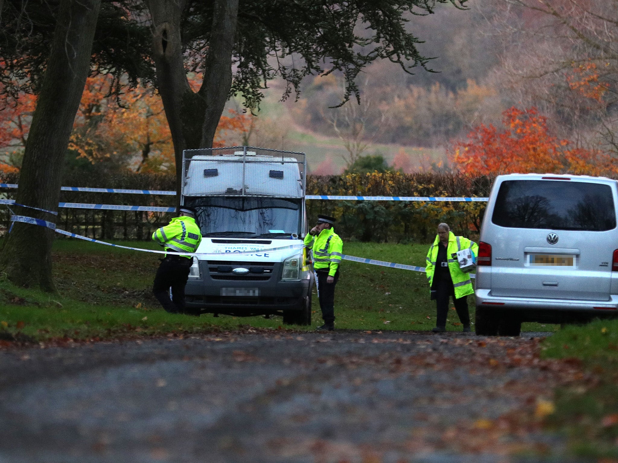 Police at the scene near Waddesdon