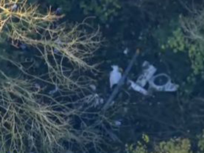 The scene near Waddesdon, in Buckinghamshire, where a mid-air collision between a helicopter and an aircraft has resulted in a ‘number of casualties’