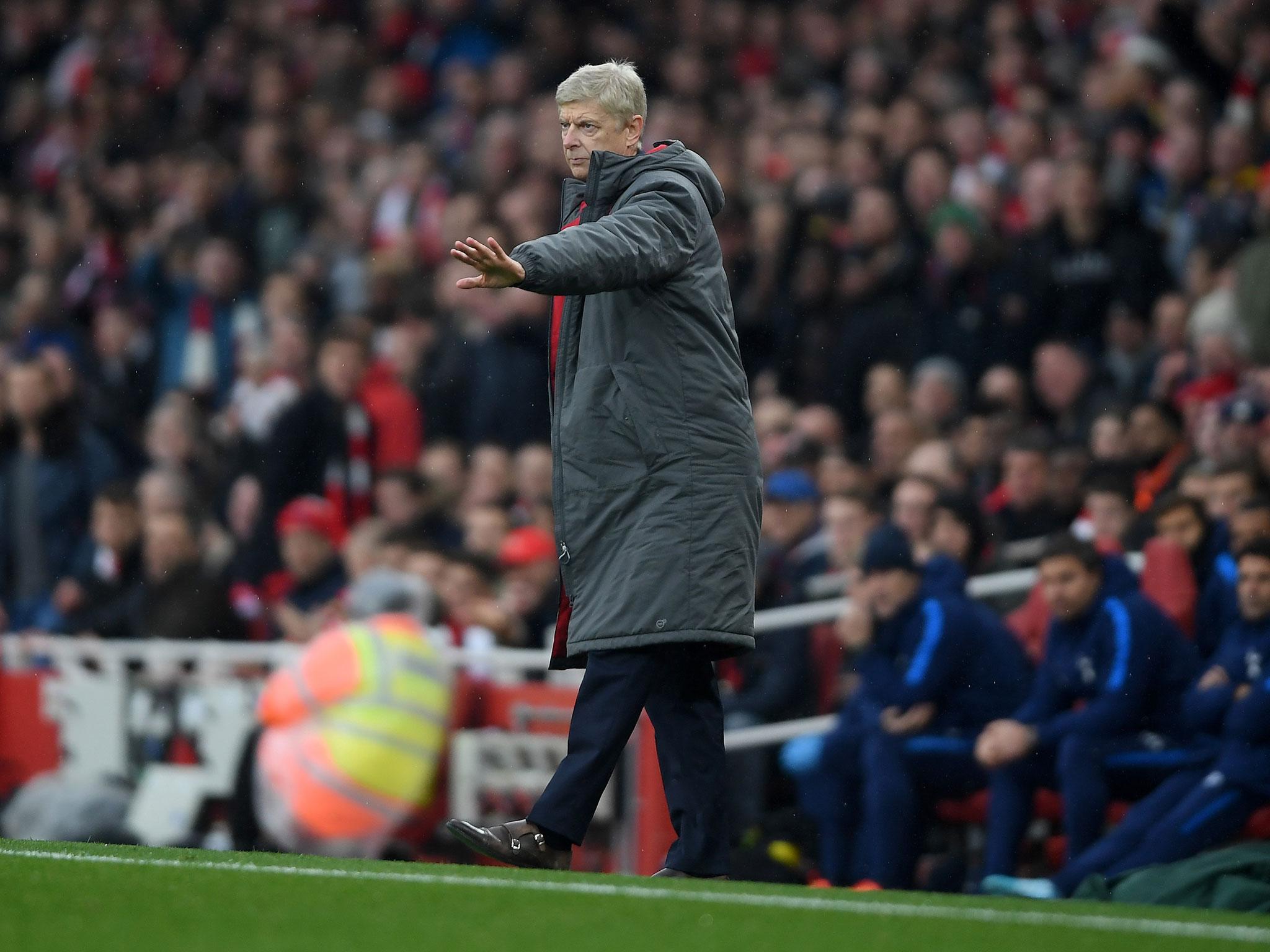 Arsene Wenger issues instructions from the sidelines at the Emirates