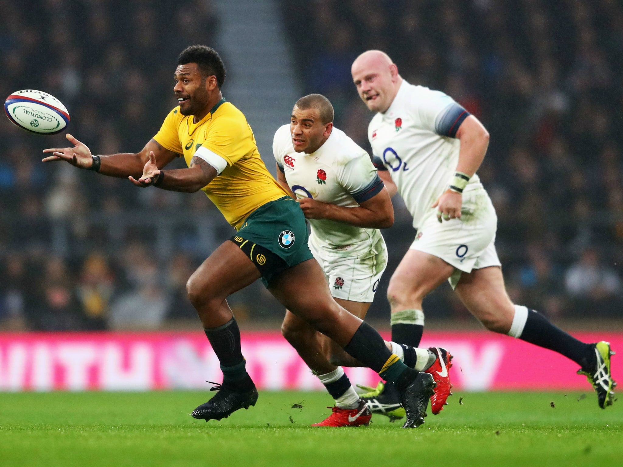 Both Jonathan Joseph (centre) and Dan Cole (left) featured on the Lions tour